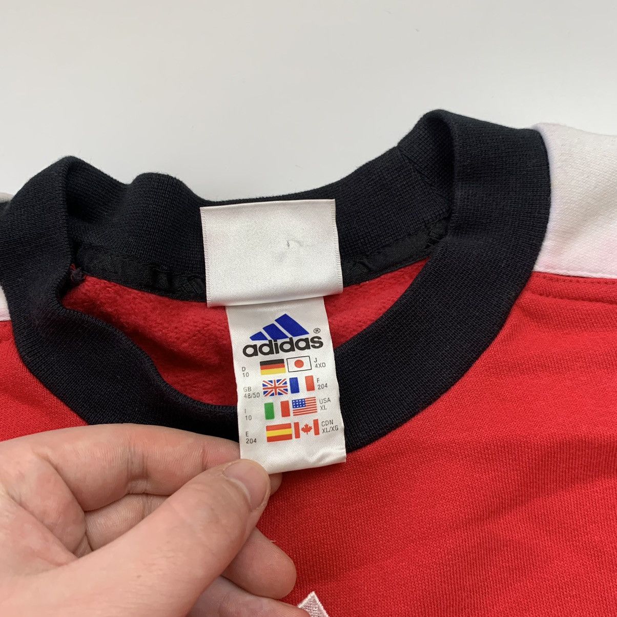 Adidas 90s Vintage Adidas Black/Red Sweatshirt Size US XL / EU 56 / 4 - 7 Thumbnail