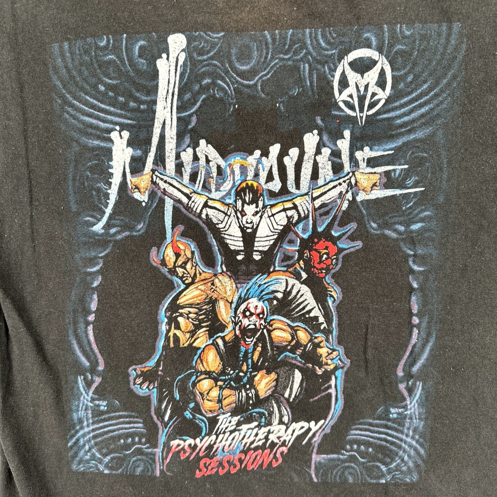 Delta VINTAGE Delta Medium Black T Shirt Muduayne The Psychotherapy Sessions Metal Rock Tour Size US M / EU 48-50 / 2 - 5 Thumbnail