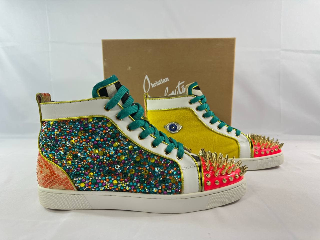 Christian Louboutin Christian Louboutin No Limit Spikes Flat Python Fresh Strass Size US 11 / EU 44 - 1 Thumbnail