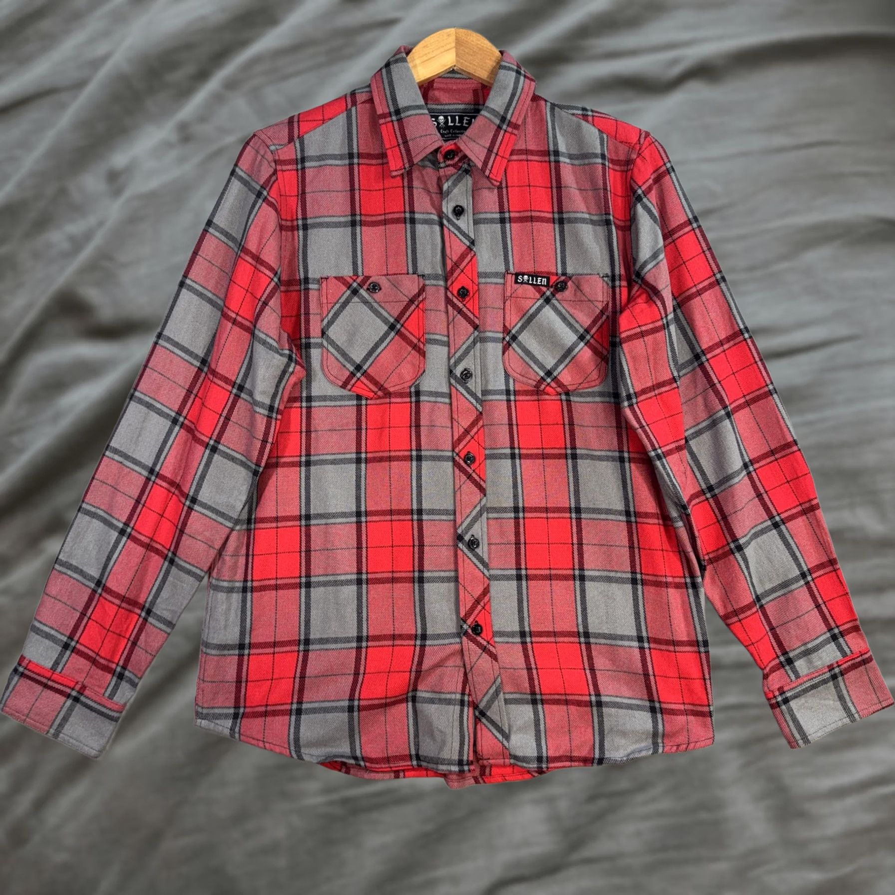 Vintage Sullen Shirt Mens Small Red Gray Plaid Flannel Button Front Long Sleeve Casual Size US S / EU 44-46 / 1 - 1 Thumbnail