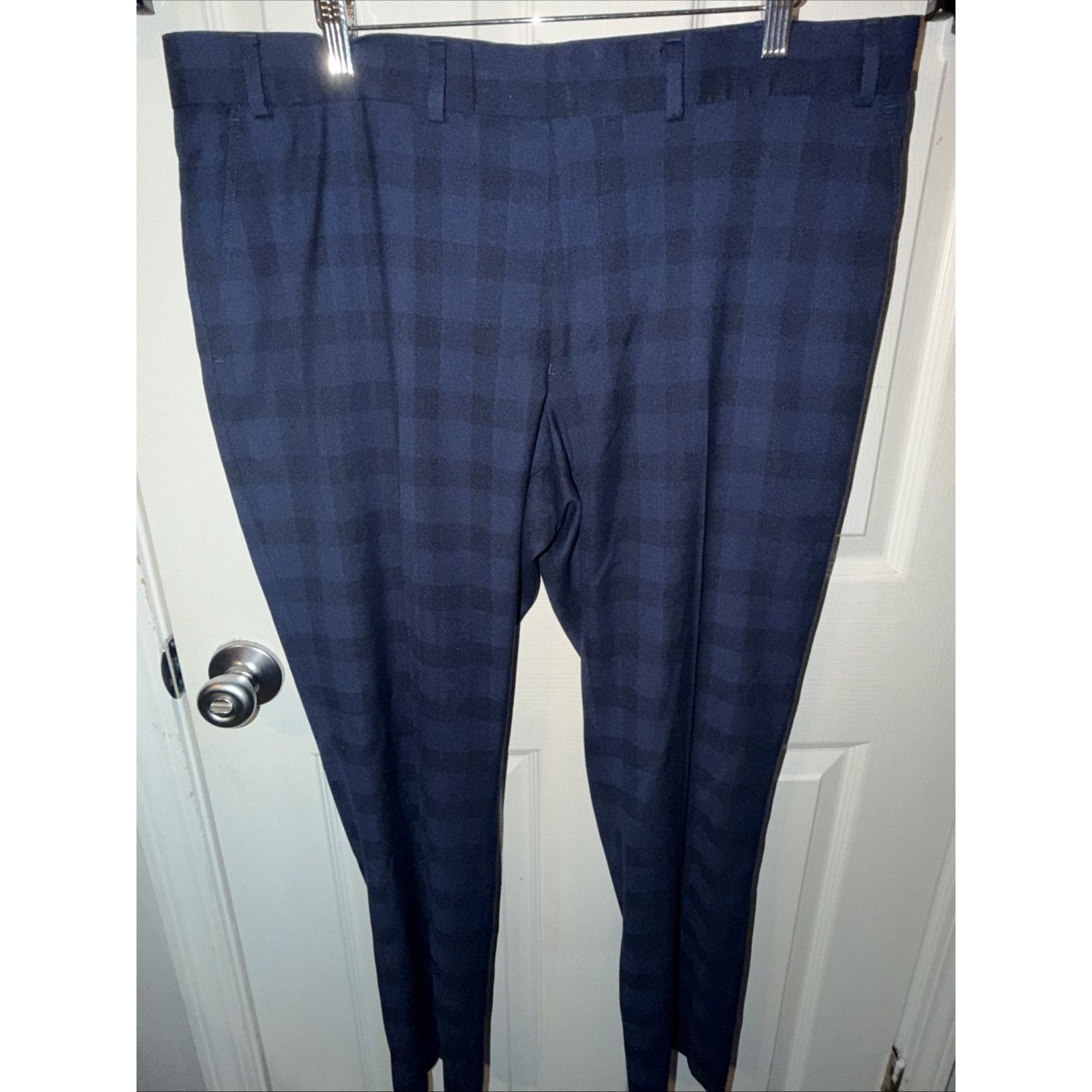Jos. A. Bank Men's Premium Dress Pants 39x32 Blue Black Plaid Classic Fit Size US 39 - 1 Thumbnail