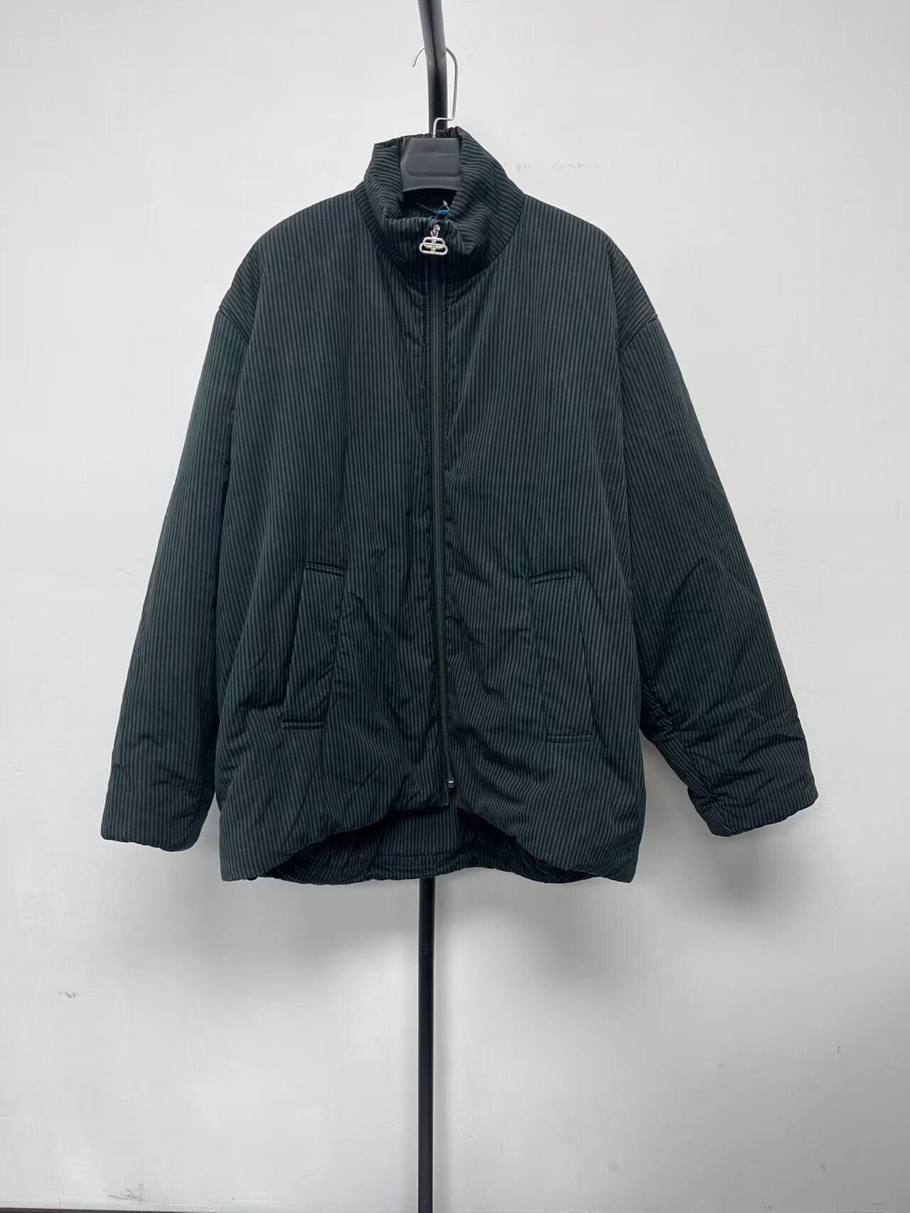 Balenciaga balenciaga deep green striped cotton jacket Size US L / EU 52-54 / 3 - 1 Thumbnail