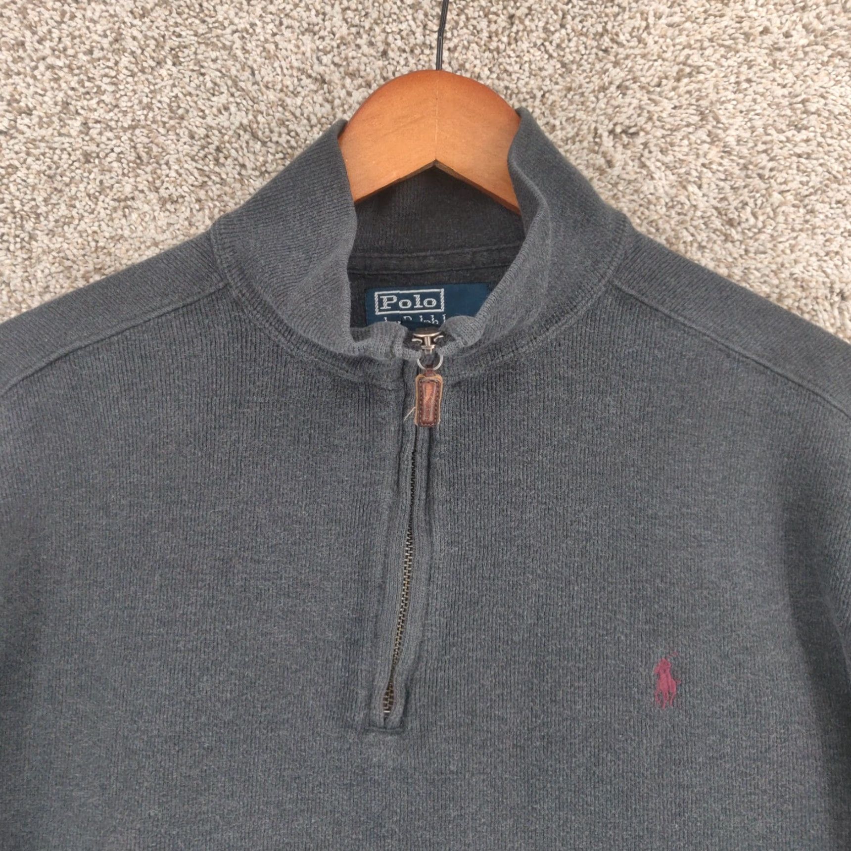 Polo Ralph Lauren VINTAGE Polo Ralph Lauren Sweater Mens M Gray 1/4 Zip Pullover University College Preppy 90s Logo Embroidered Mens Size US M / EU 48-50 / 2 - 2 Thumbnail