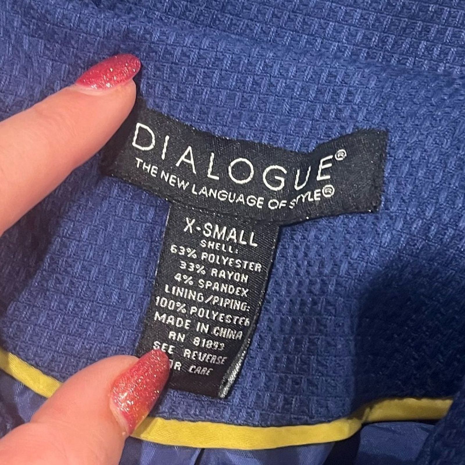Vintage Dialogue Navy Blue Pea Coat Button Front Collared Size XS Size XS / US 0-2 / IT 36-38 - 4 Thumbnail