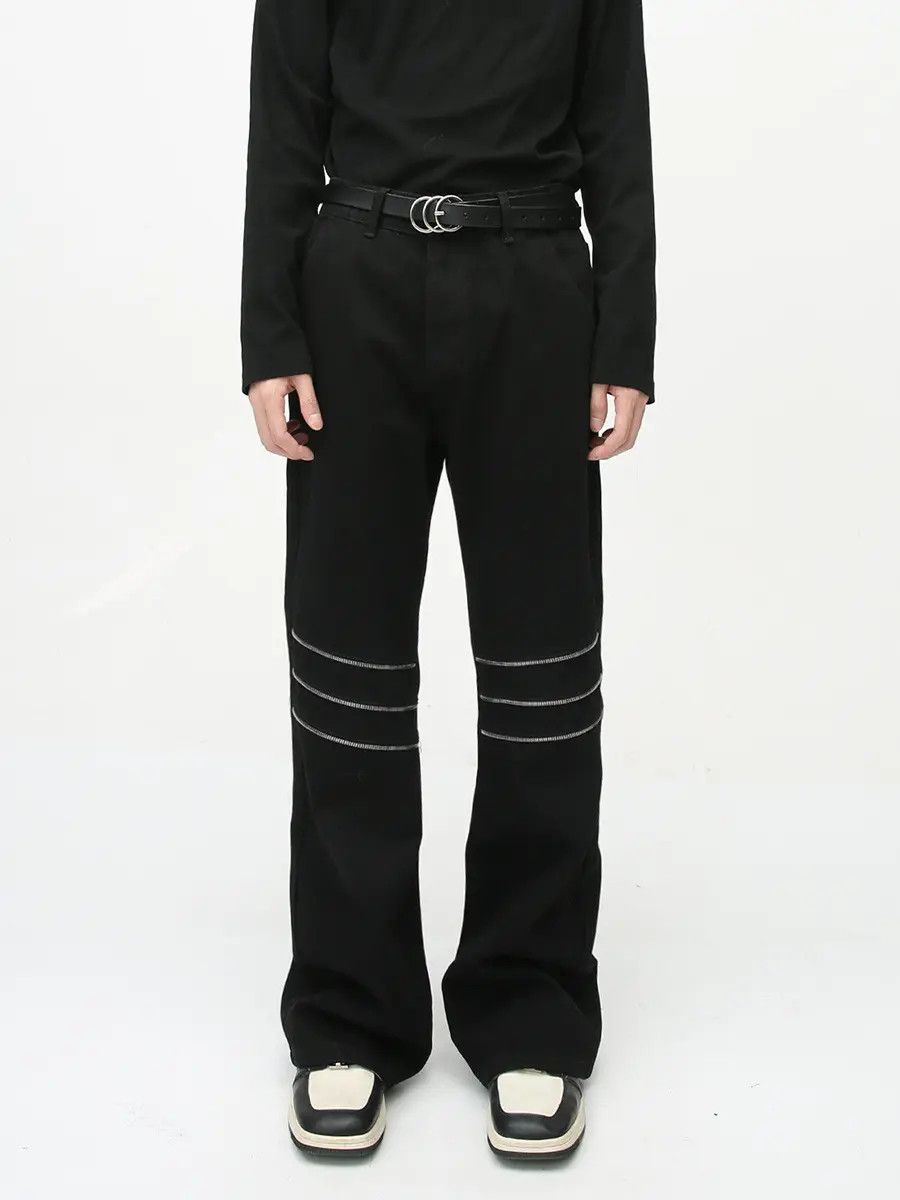 Japanese Brand Retro loose zipper patchwork jeans Size US 32 / EU 48 - 6 Thumbnail