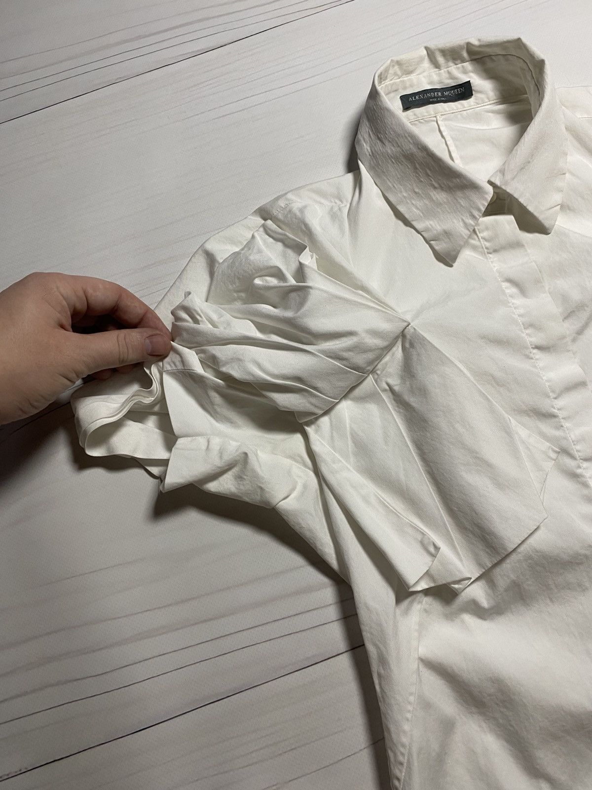 Alexander McQueen Alexander McQueen AW14 White Cotton Bows Side-Tie Shirt Size S / US 4 / IT 40 - 9 Thumbnail