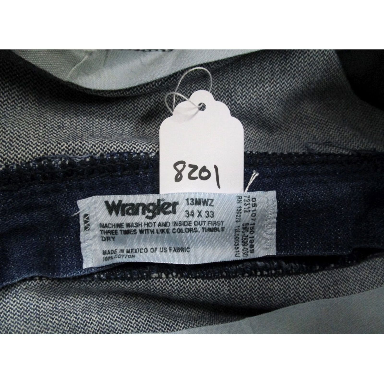 Wrangler Wrangler Jeans Men 34x33 Blue Cowboy Cut Original Fit Western Pants Dark Wash Denim 5-Pocket Regular Rise Bootcut Logo Cowboy Model 13MWZ Mens Jeans Size US 34 / EU 50 - 8 Thumbnail