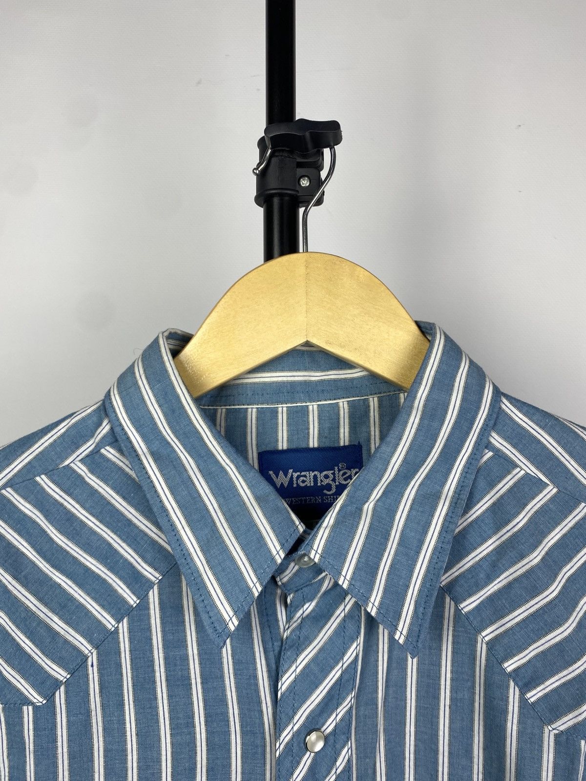 Cowboy Equipment × Vintage × Wrangler Vintage 90s USA Western Wrangler Striped long sleeve Shirt Size US XL / EU 56 / 4 - 3 Thumbnail