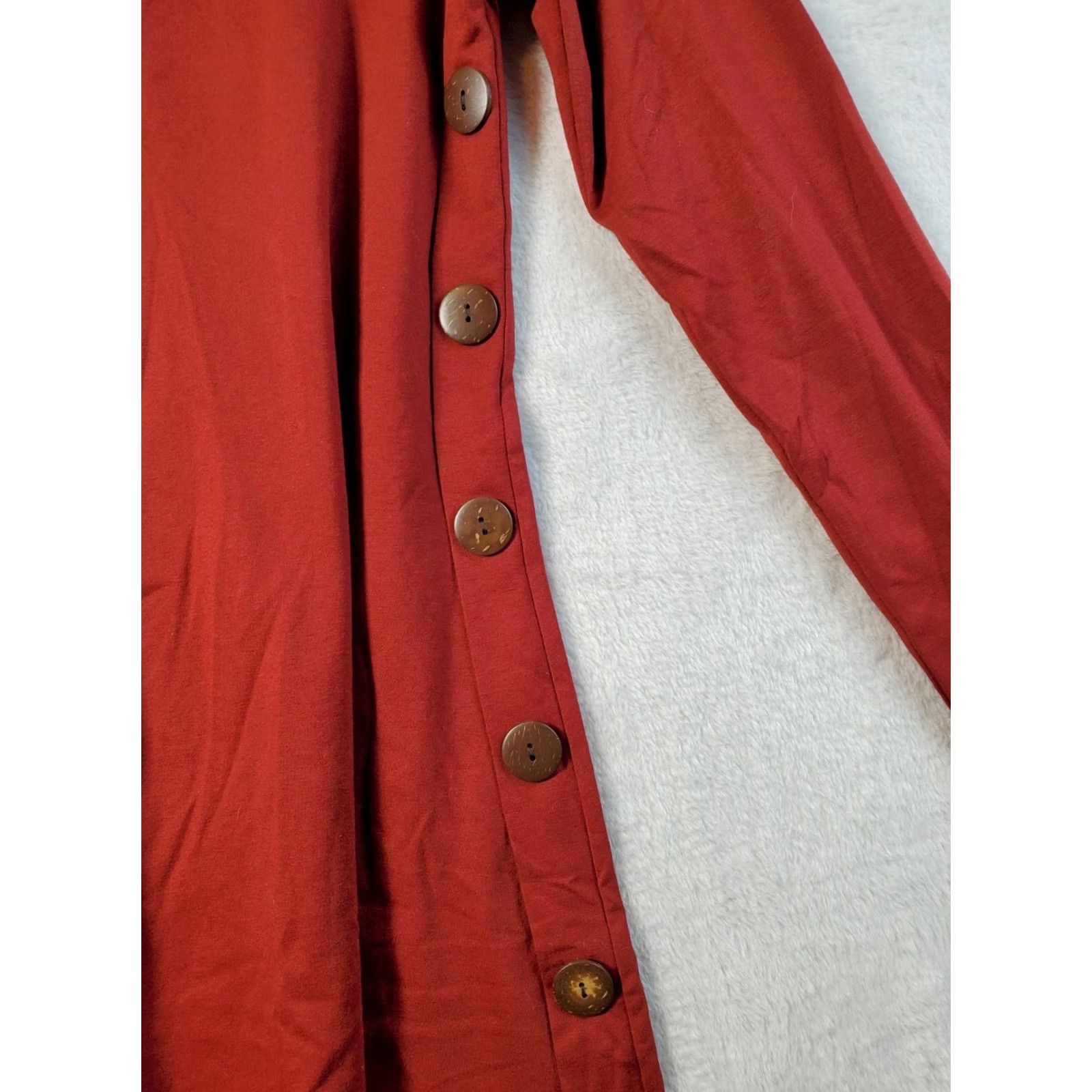 Alife Halife T Shirt Dress Womens Size M Red Polyester Round Neck Button Dress Short Sleeve/ Casual Women’s Shirt Dress Size M / US 6-8 / IT 42-44 - 3 Thumbnail