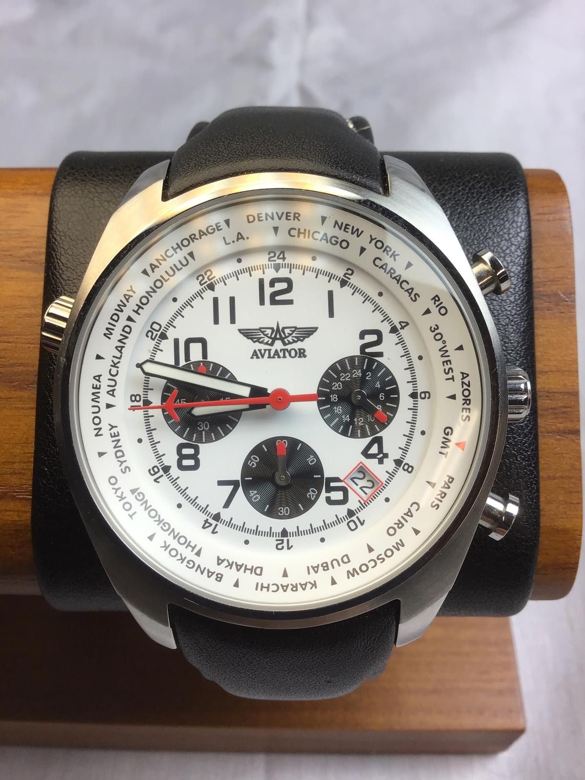 Aviator Nation Aviator Men's Analog Watch with World Time Chronograph Size ONE SIZE - 1 Thumbnail