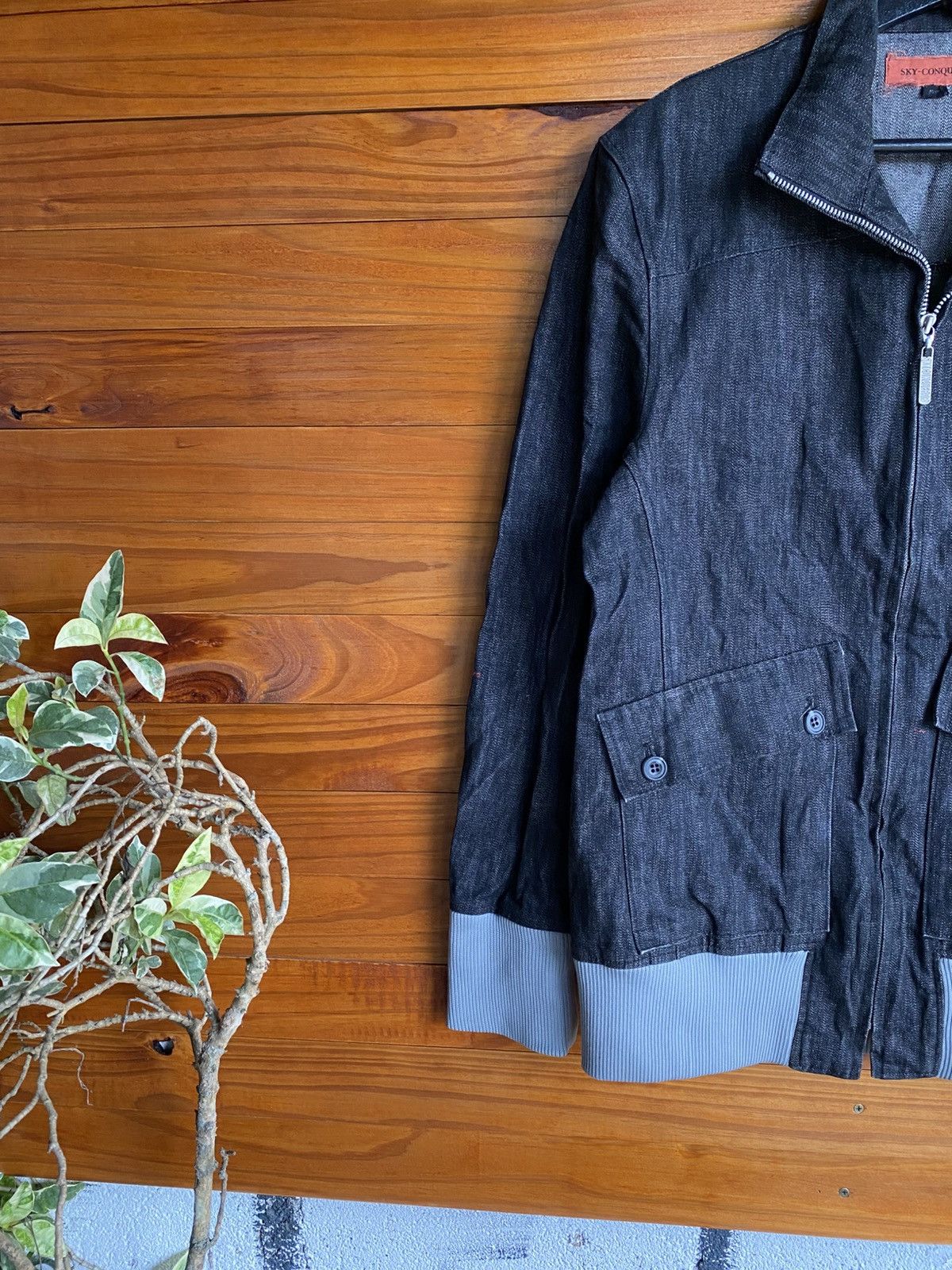 Vintage SKY-CONQUEROR Black Denim Bomber Jacket – Japanese