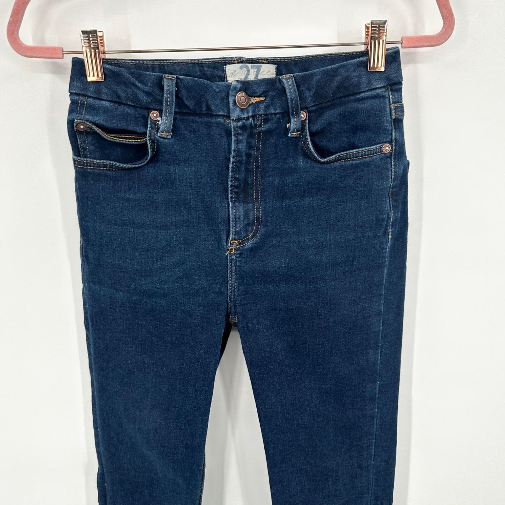 Free People Free People We The Free Skinny High Rise Jeans Dark Wash Denim Women's 27 in Blue Slim Comfortable Pockets Don’t Size 27" / US 4 / IT 40 - 5 Thumbnail