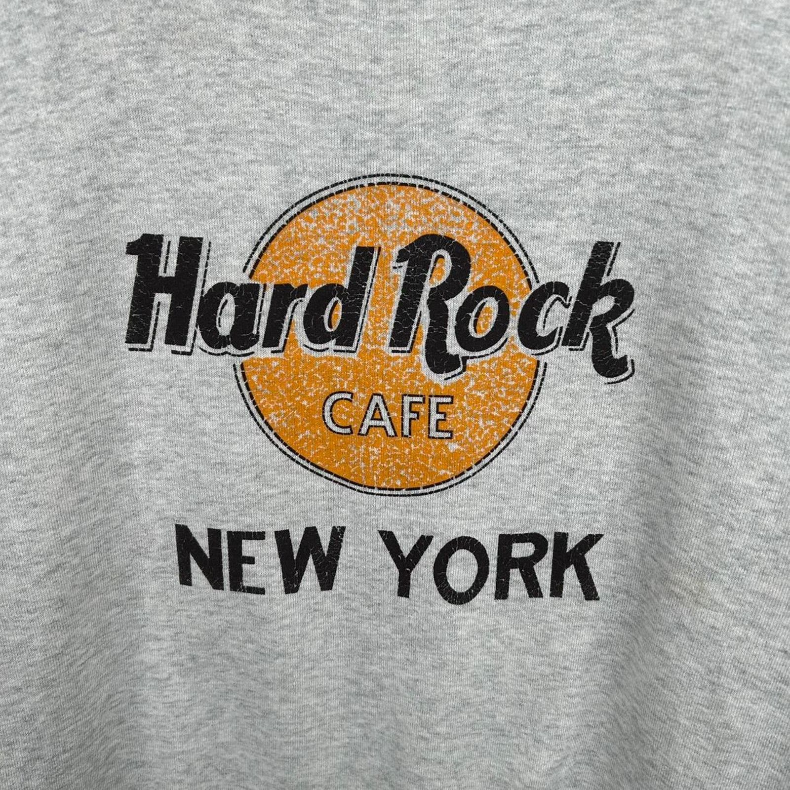 Fruit Of The Loom Vintage 90s Grey Hard Rock Cafe New York Crewneck Size Large Size US L / EU 52-54 / 3 - 2 Thumbnail
