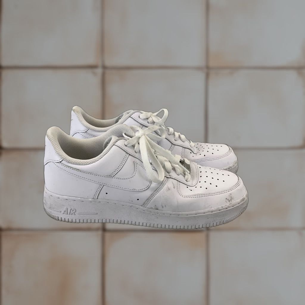 Nike Air Force '07 Triple White Leather Sneakers Men Size