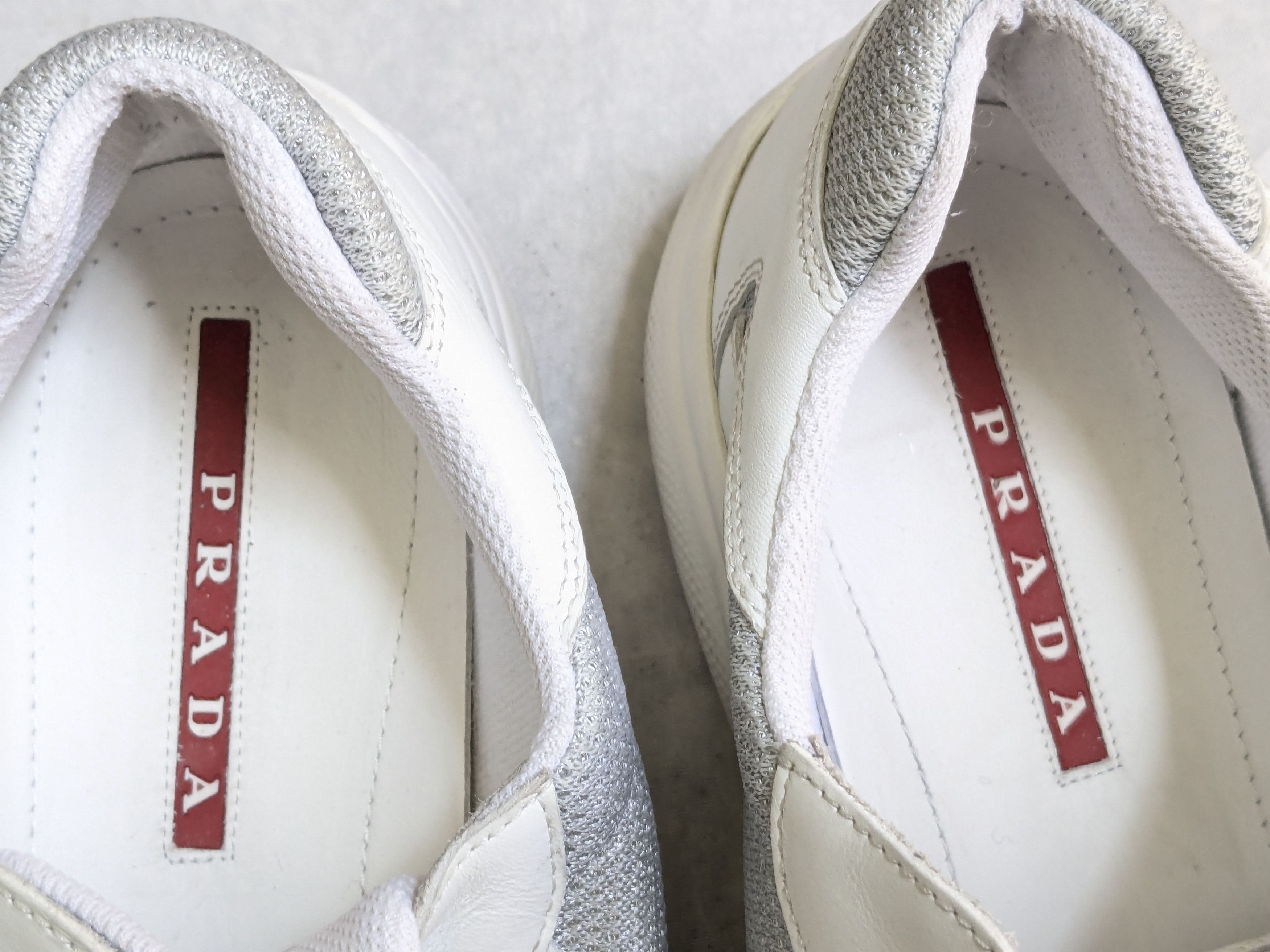 Prada Prada America's Cup Sneakers White 10 Silver Red Low Size US 10 / EU 43 - 8 Thumbnail