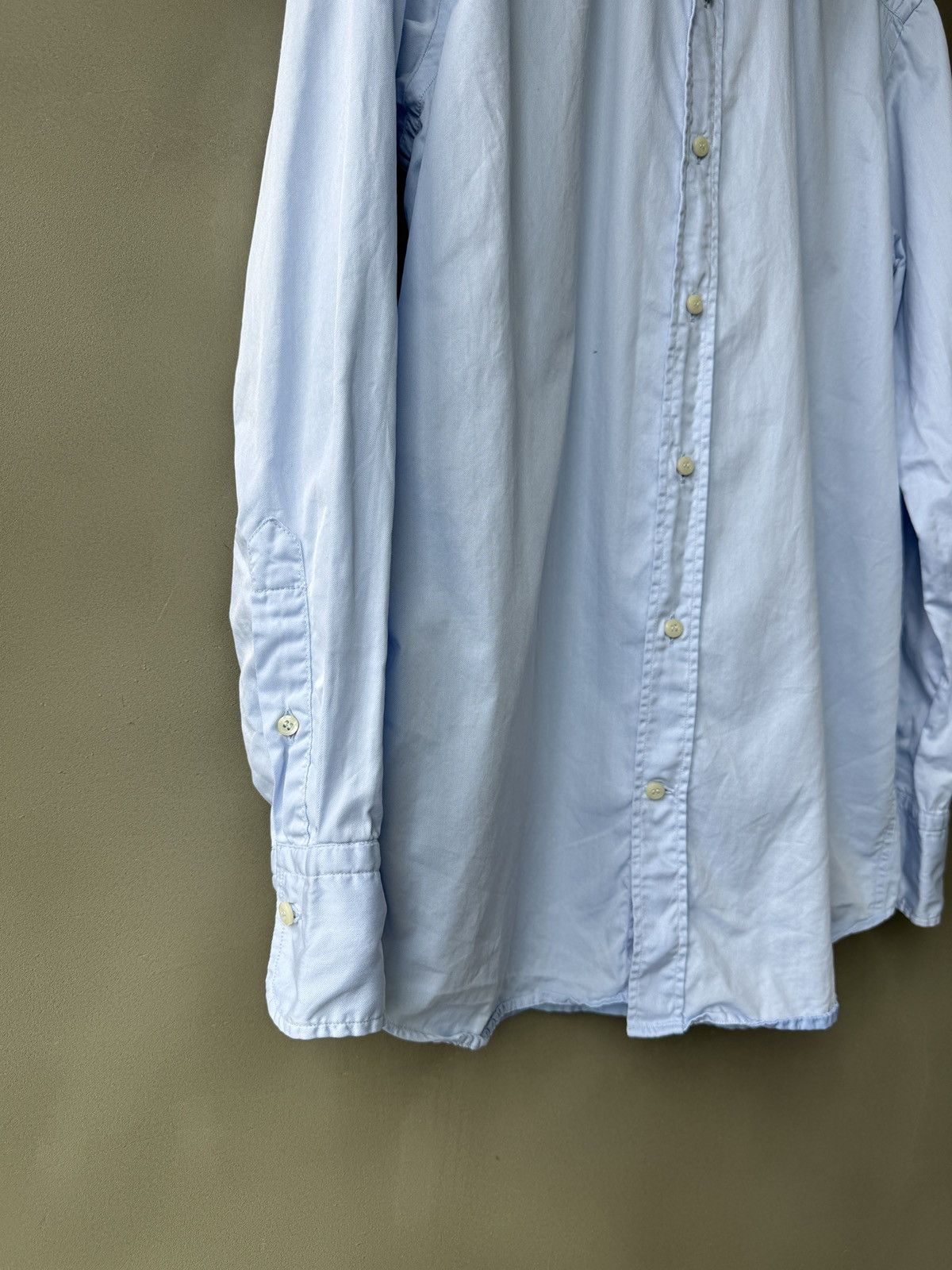 Bevilacqua BEVILACQUA Italy Handmade Mens Blue Cotton Dress Shirt Size US S / EU 44-46 / 1 - 15 Thumbnail