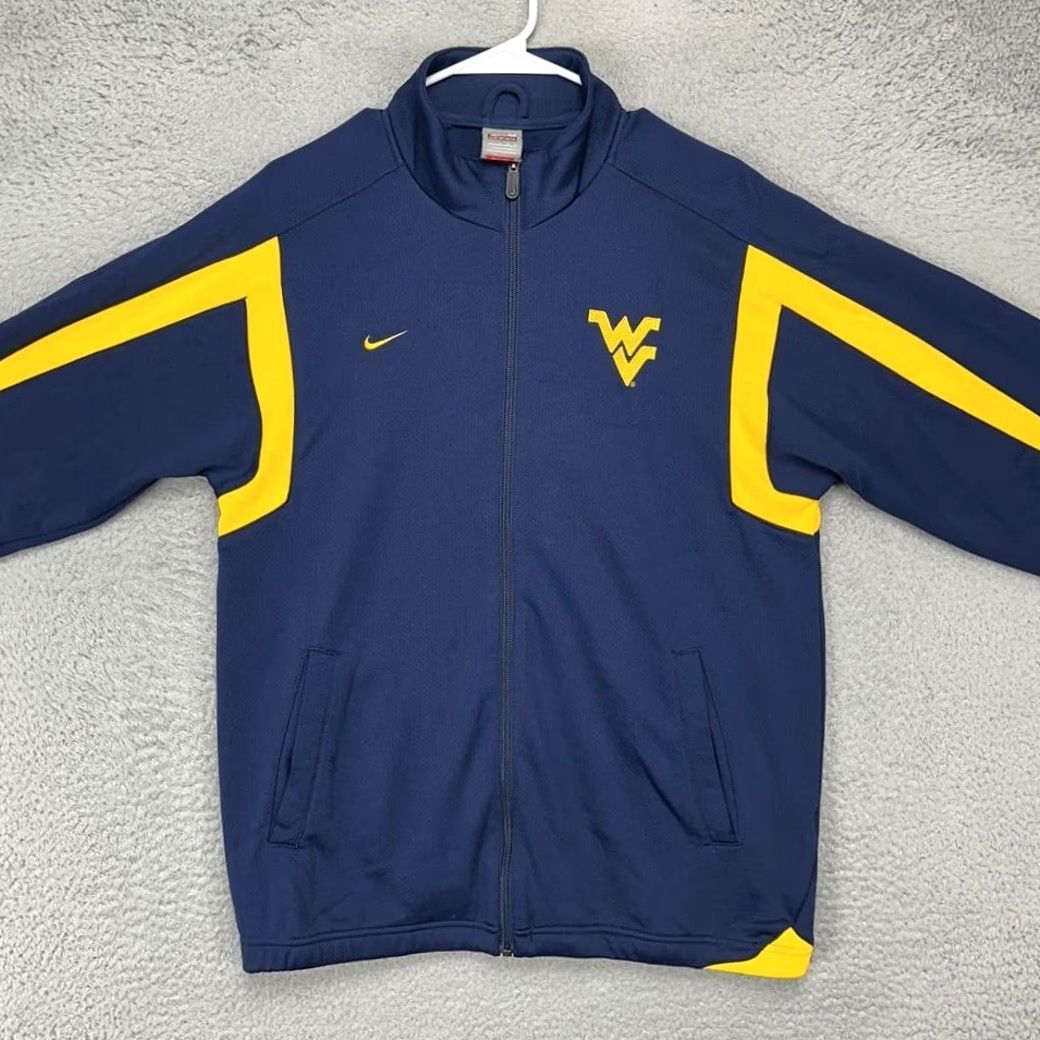 Nike VINTAGE West Virginia Mountaineers Nike Jacket Men Medium Navy Blue Zip Full ZIp EUC Size US M / EU 48-50 / 2 - 3 Thumbnail