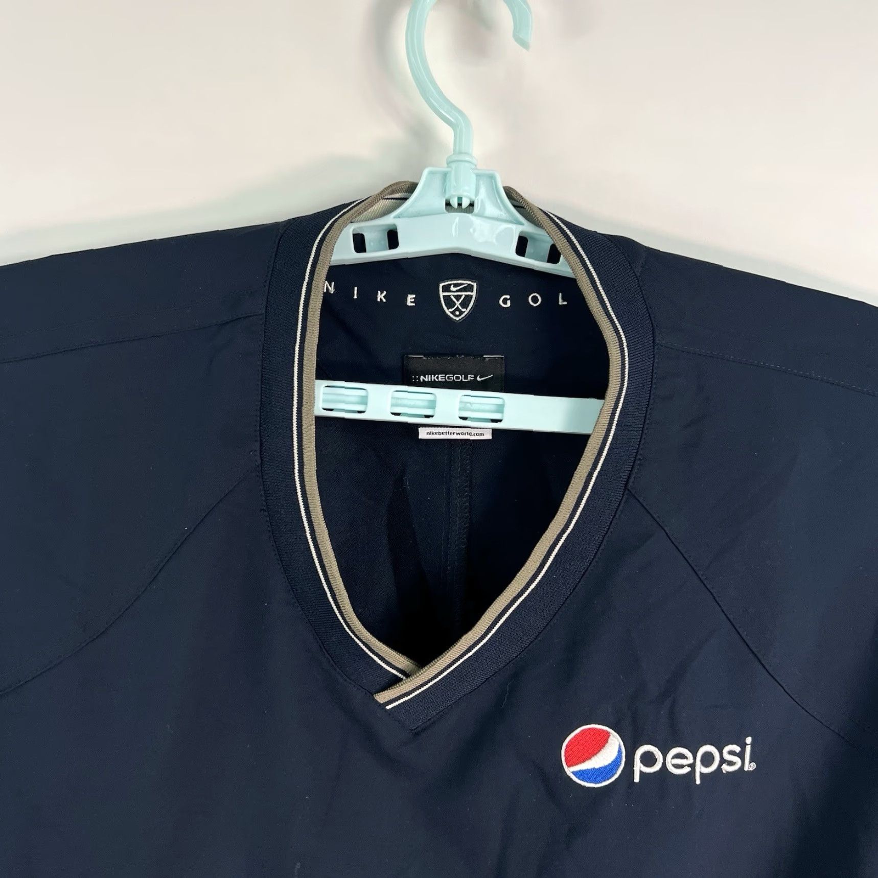 Nike VINTAGE Nike Golf Pepsi Pull Over Windbreaker Men’s L Blue Size US L / EU 52-54 / 3 - 3 Thumbnail