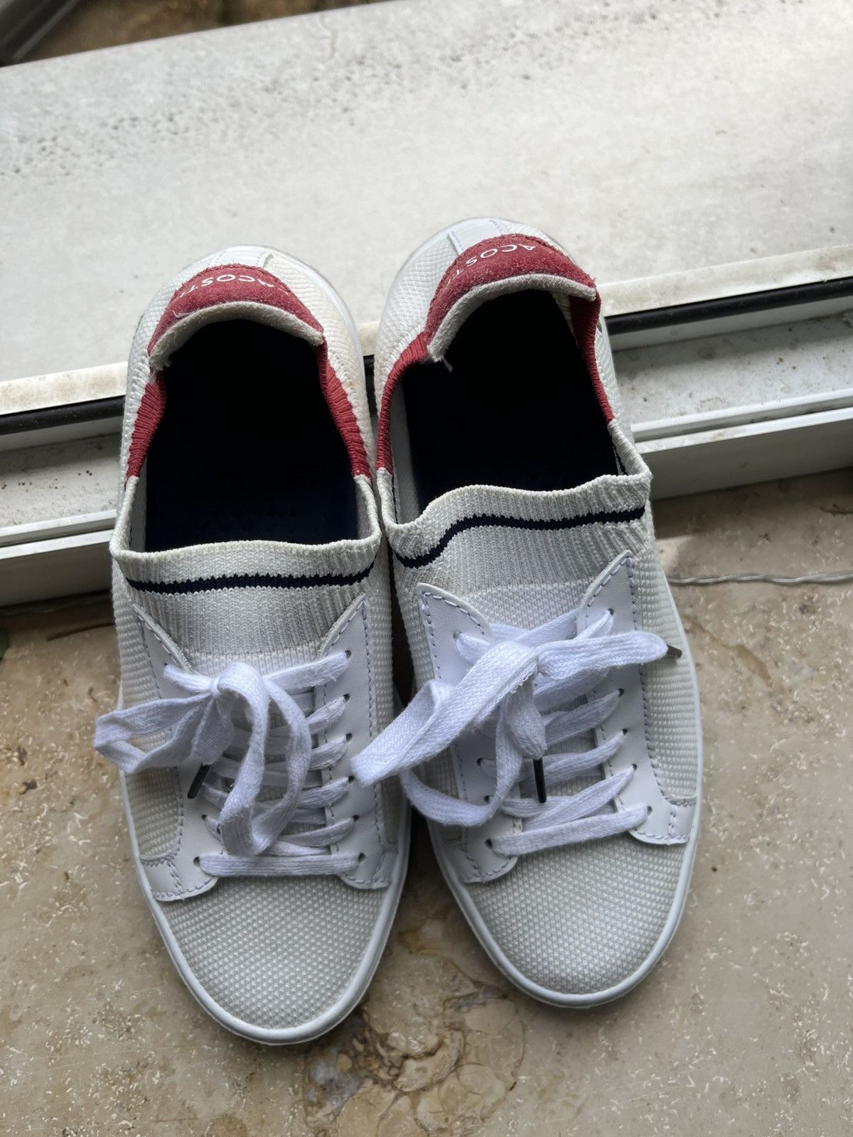 Lacoste Lacoste Women’s La Piquee 120 1 CFA Sneakers, White/Red/Navy Size US 6 / IT 36 - 2 Thumbnail