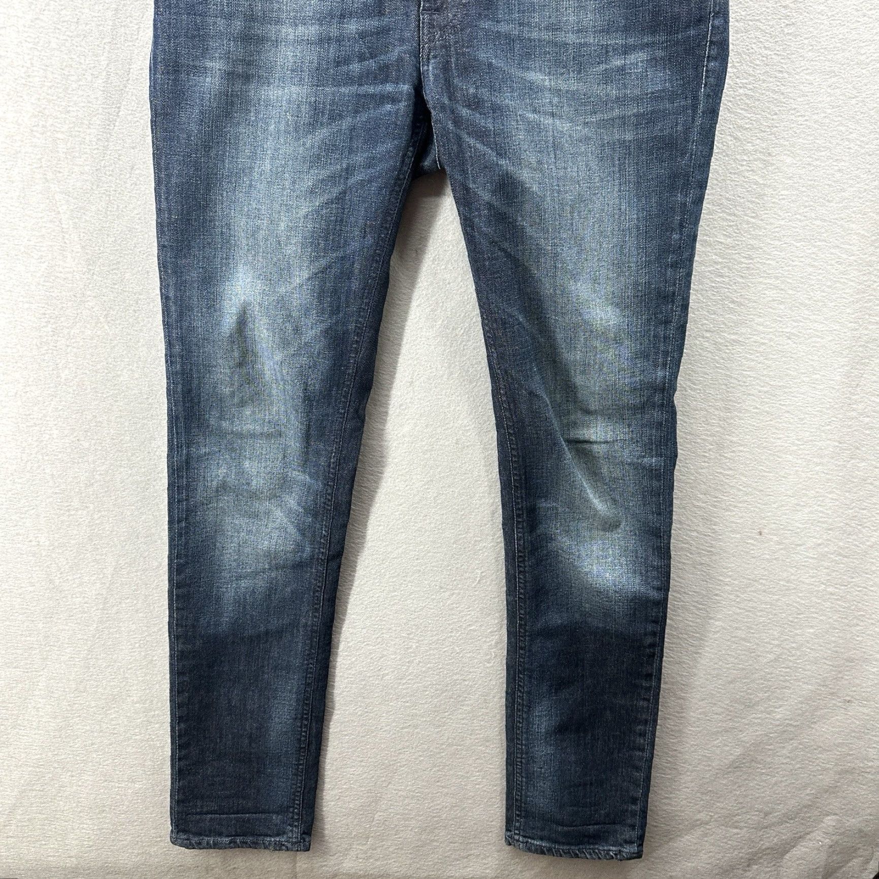 Nudie Jeans Nudie Jeans Mens Thin Finn Jeans 31 x 32 Dark Wash Blue Vision Organic Cotton Selvedge Denim straight Regular Rise Mid 10-12 in Boys? Mens Size US 31 - 3 Thumbnail