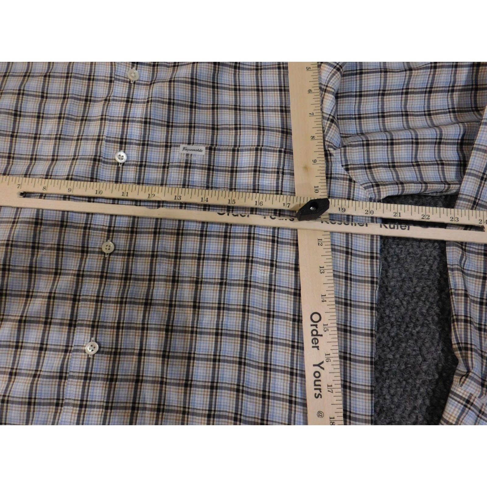 Faconnable VINTAGE Faconnable Shirt Mens Small Blue Brown Plaid Club Deauville Button Up Casual Size US S / EU 44-46 / 1 - 7 Thumbnail