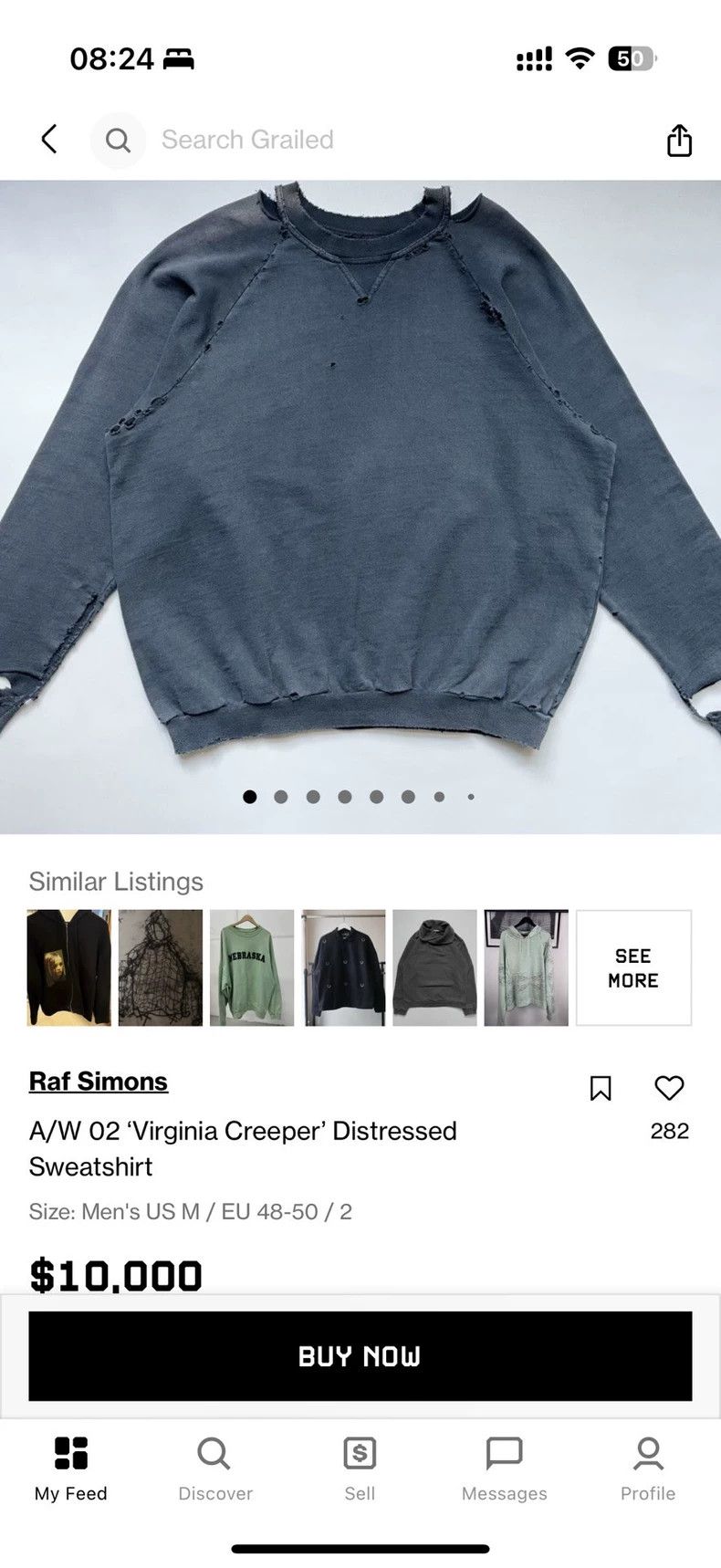 Raf Simons RAF SIMONS AW02 Archive Destroy Faded Raglan Sleeve Pullove Size US M / EU 48-50 / 2 - 9 Thumbnail