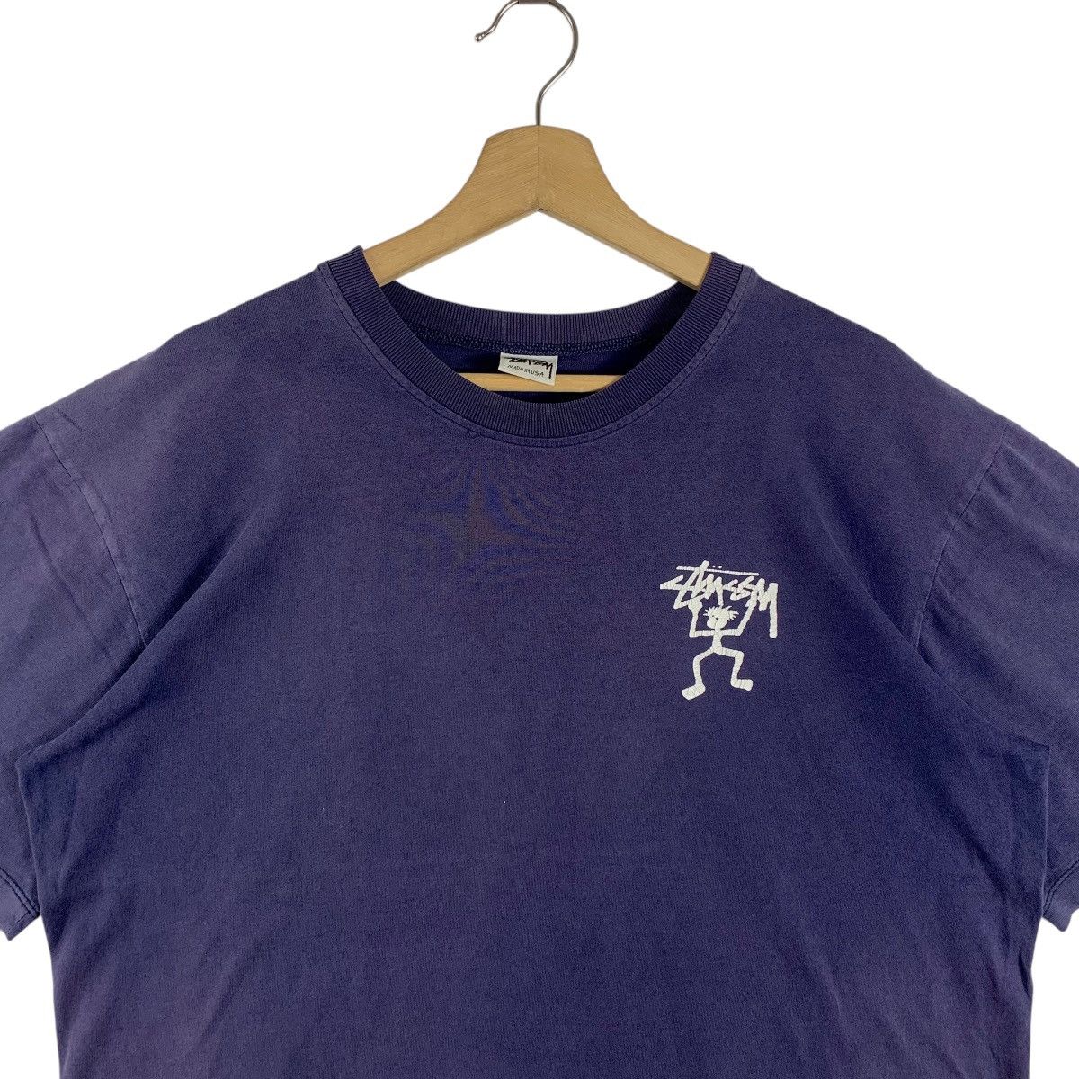 Stussy × Vintage Vintage 90s STUSSY Stickman big printed streetwear tee Size US L / EU 52-54 / 3 - 3 Thumbnail