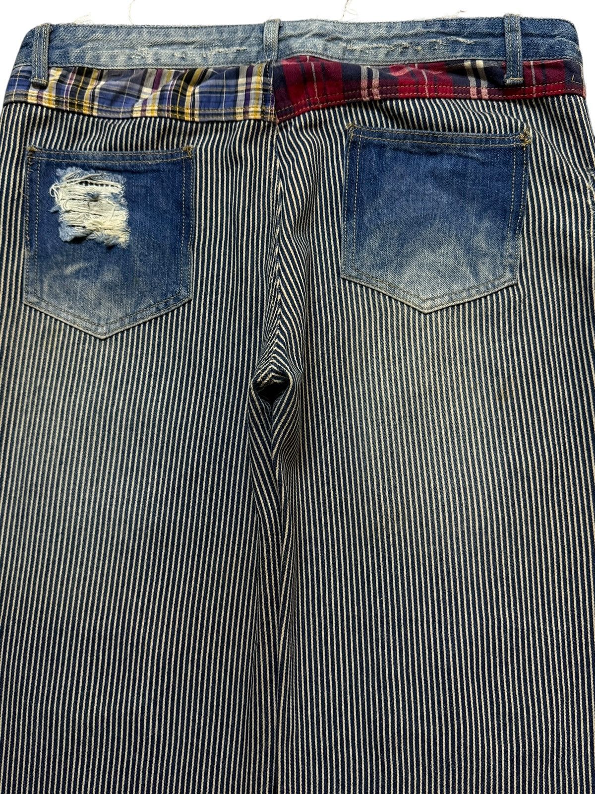 Number (N)ine Vintage 90s Japanese Brand Hybrid Mud Wash Distressed Baggy Size US 34 / EU 50 - 4 Thumbnail