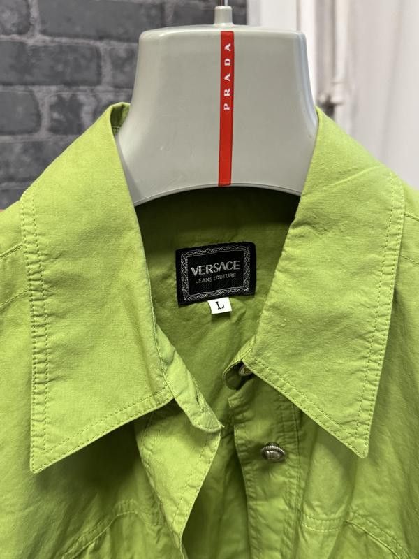Versace VERSACE Rare Women Vintage 90s Lime Green Shirt Blouse Y2K Size L / US 10 / IT 46 - 3 Thumbnail