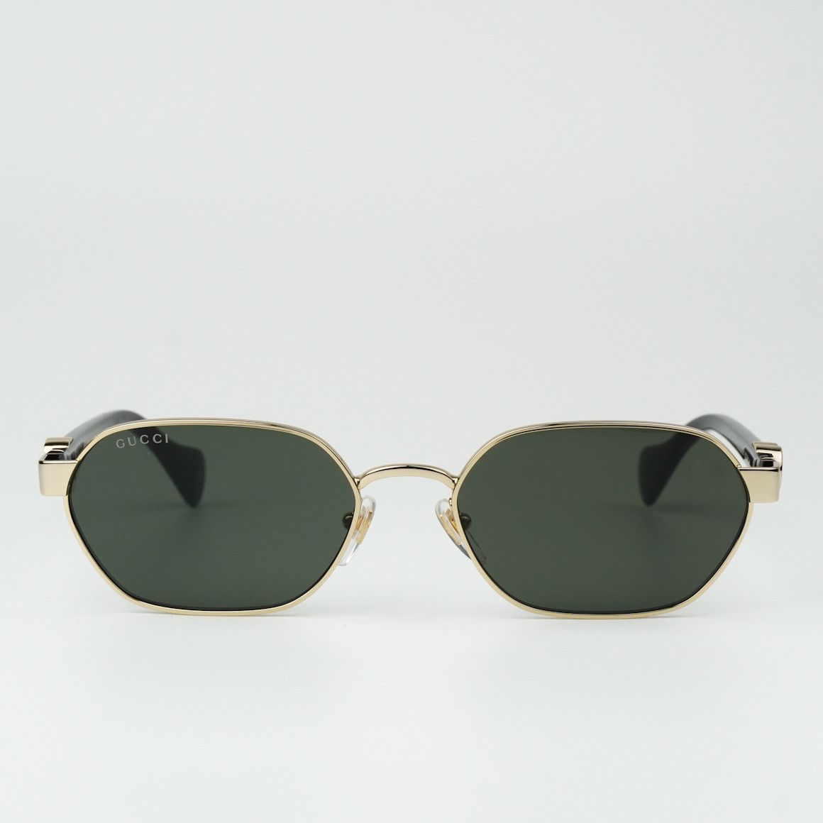 Gucci NEW Gucci GG1593S 001 Gold Grey Geometric Unisex Sunglasses Size ONE SIZE - 2 Thumbnail