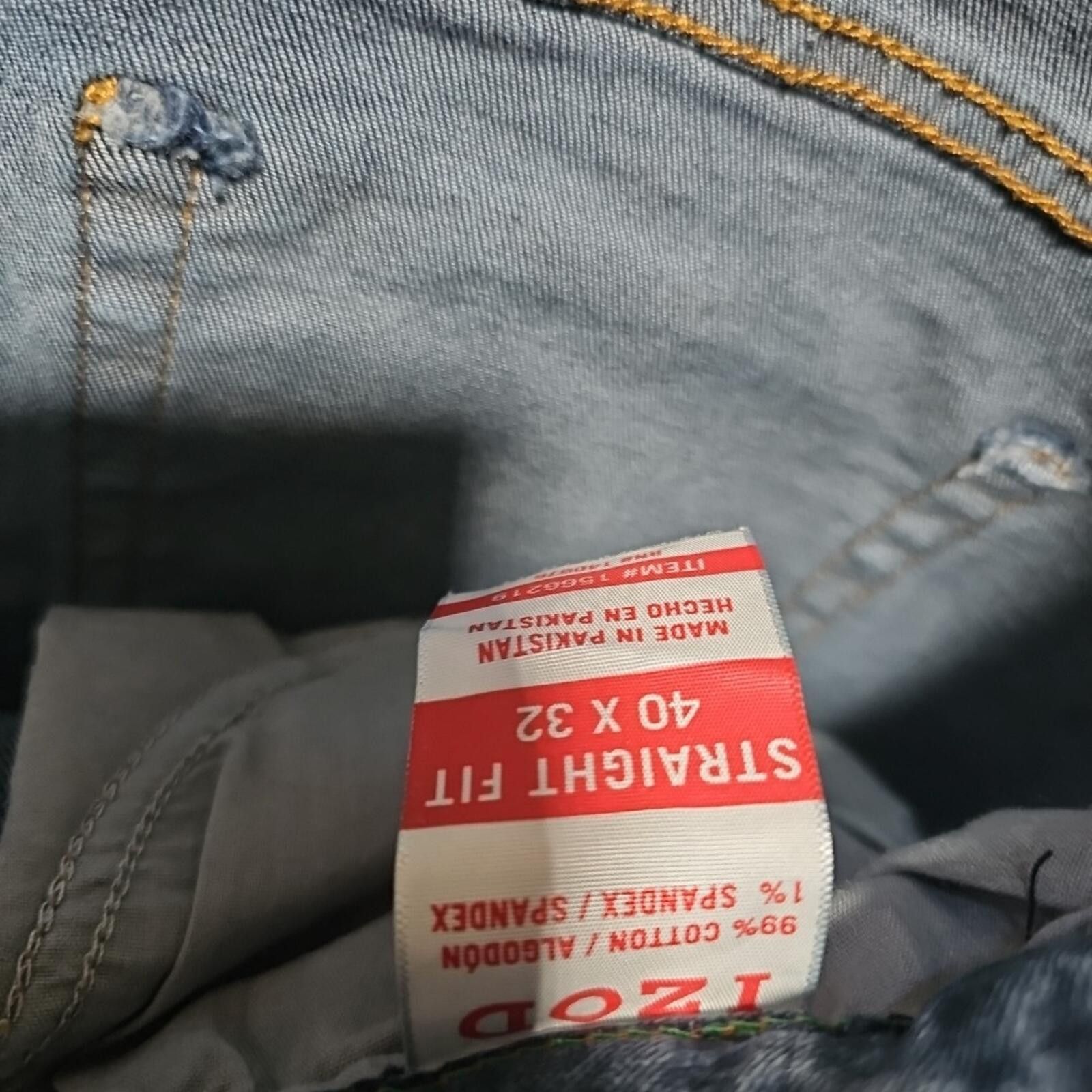 Izod IZOD Straight Fit Blue Jeans 40x32 Size US 40 / EU 56 - 3 Thumbnail
