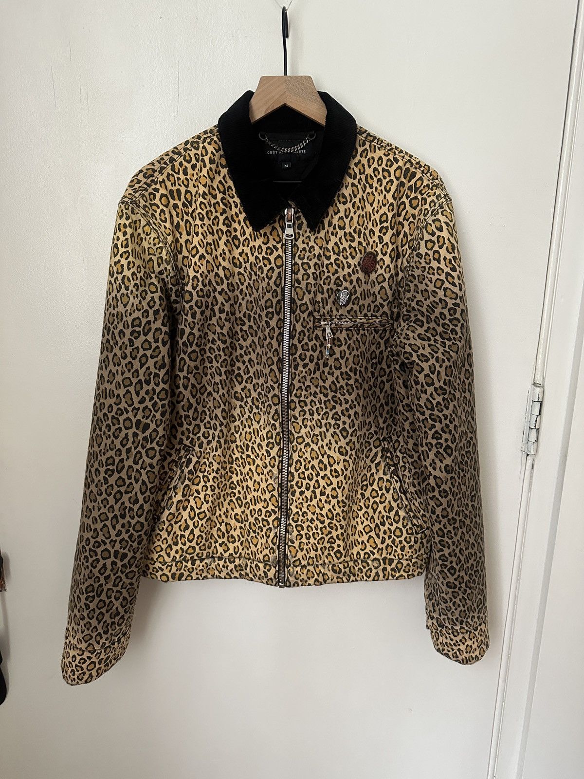 image of Cout De La Liberte, Cheetah Distressed Jacket, Medium, Men's