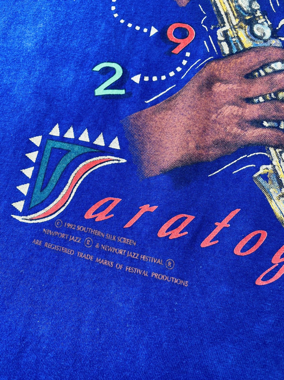Band Tees Vintage 90s Newport Festiva Jazz Distressed Tees Size US L / EU 52-54 / 3 - 4 Thumbnail