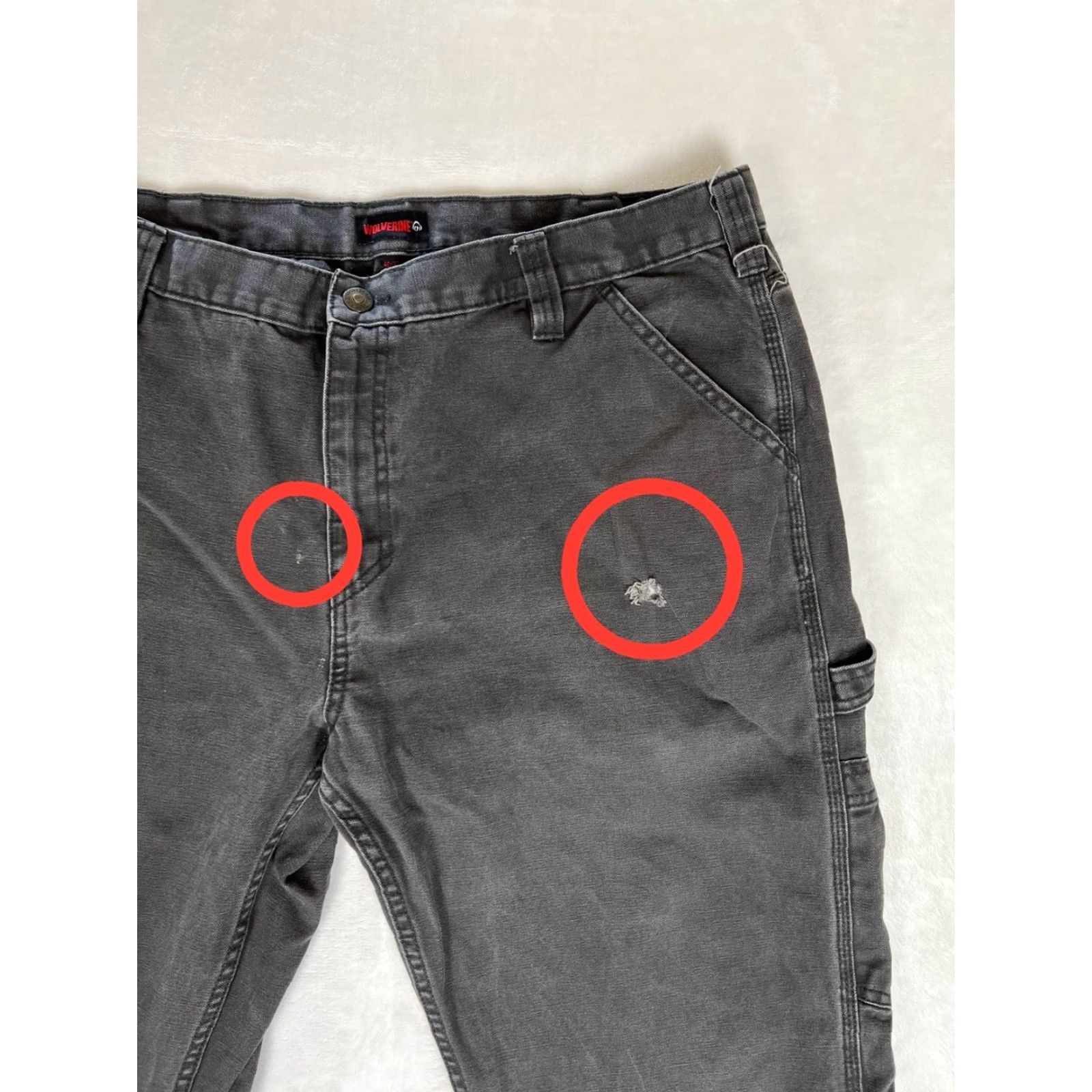 Vintage Wolverine Carpenter Pants Mens 40x32 Dark Gray Workwear Casual 90s Biker Cars Cotton Cotton 40 Regular Pants Mens Size US 40 / EU 56 - 4 Thumbnail