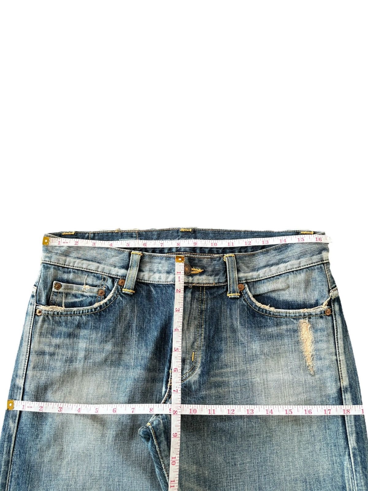 Edwin Vintage Edwin 503 Rusty Wash Distressed Flare Jeans Size 33" - 7 Thumbnail