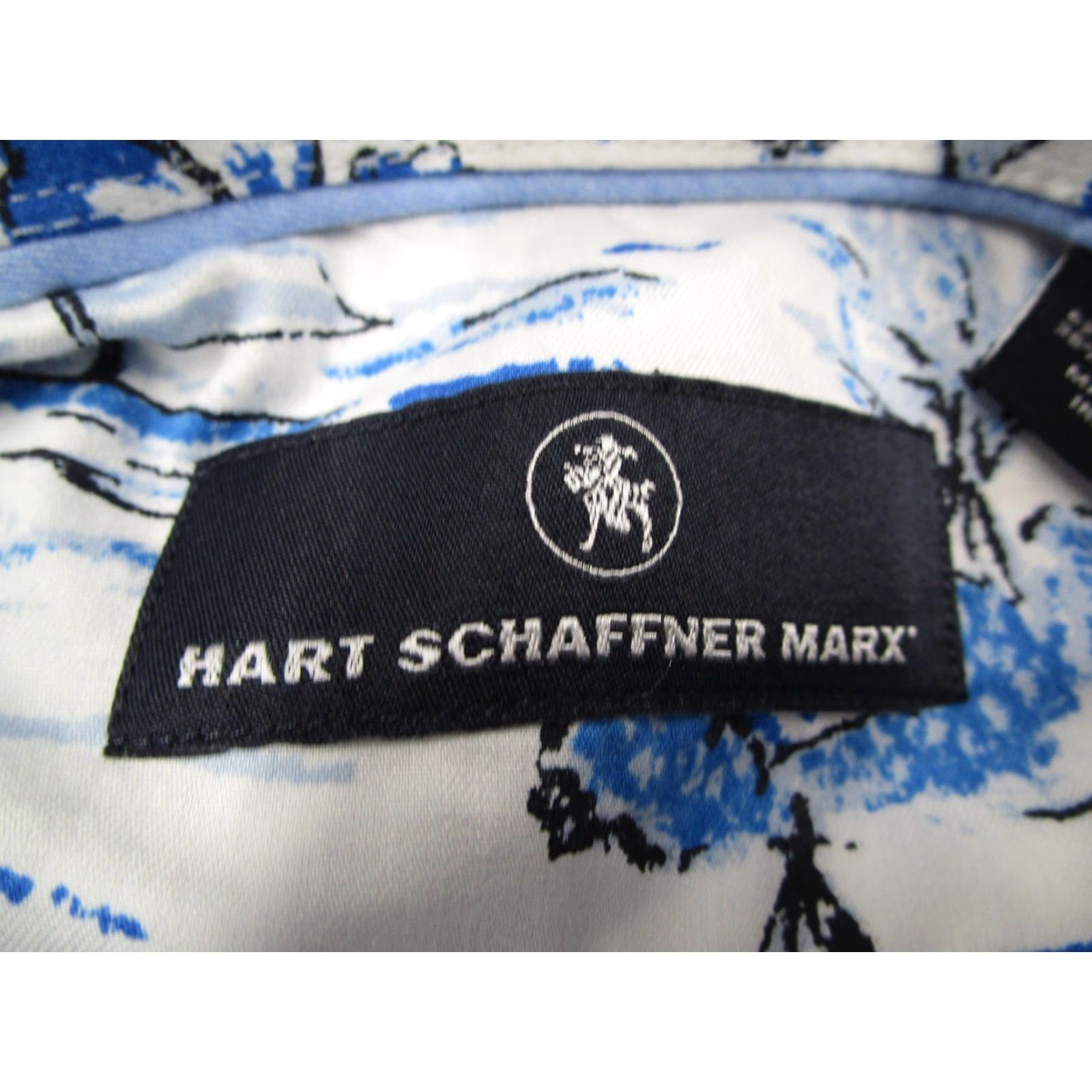 Hart Schaffner Marx Hart Schaffner Marx Shirt Mens XL White Blue Nautical Hawaiian Aloha Button Up Size US XL / EU 56 / 4 - 3 Thumbnail