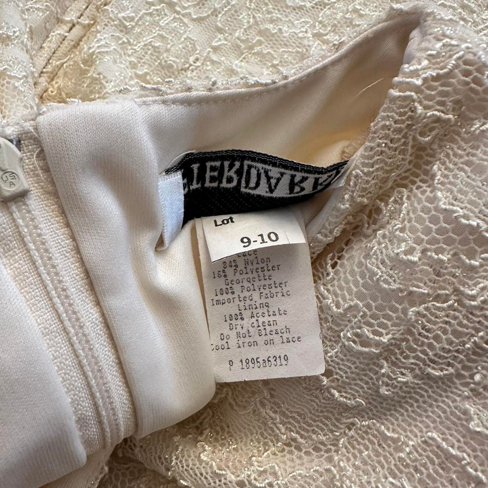 Other 80s Vintage wedding dress shoulder pad lace petite 10p Size L / US 10 / IT 46 - 6 Thumbnail