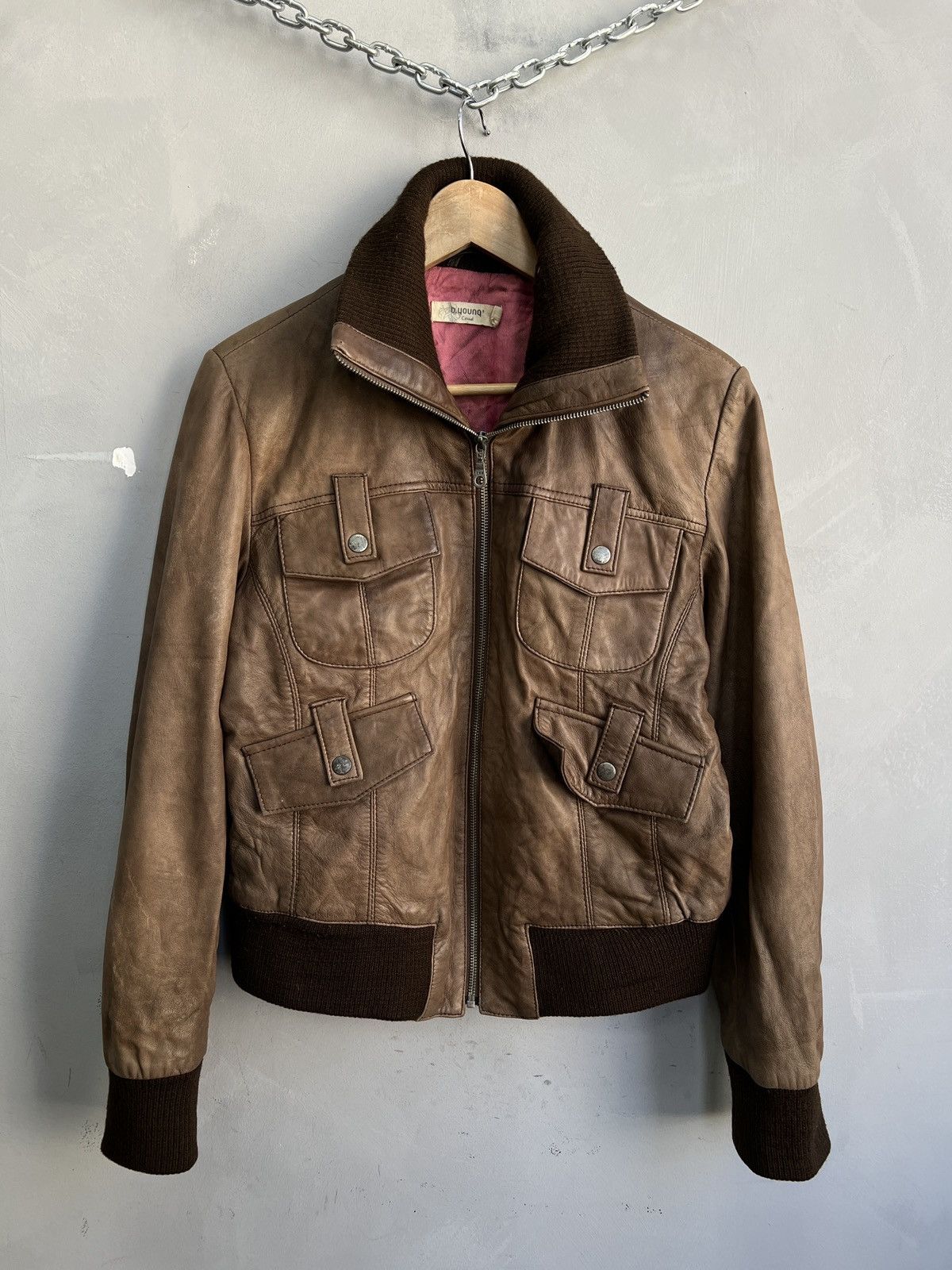 14th Addiction Gothic avant garde cropped bomber leather jacket y2k hype Size US M / EU 48-50 / 2 - 2 Thumbnail