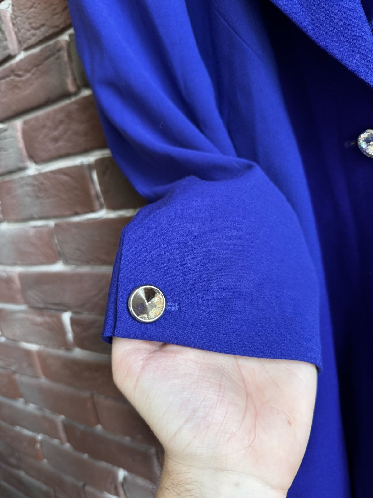 Escada 80s Escada Couture Blue Star Coat Blazer Jacket 38 Size XS / US 0-2 / IT 36-38 - 3 Thumbnail