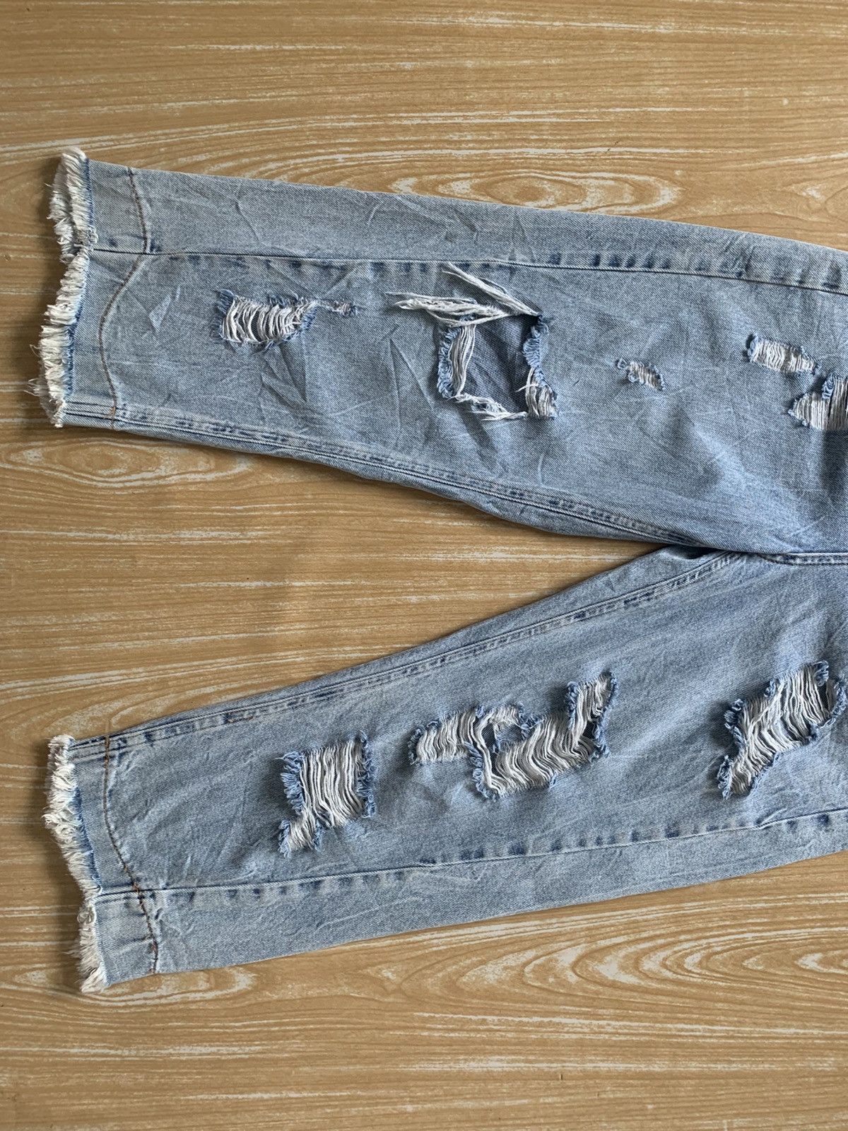 Designer × United Colors Of Benetton Distressed United Colors Of Benetton Stuck Denim Pant Size US 28 / EU 44 - 9 Thumbnail