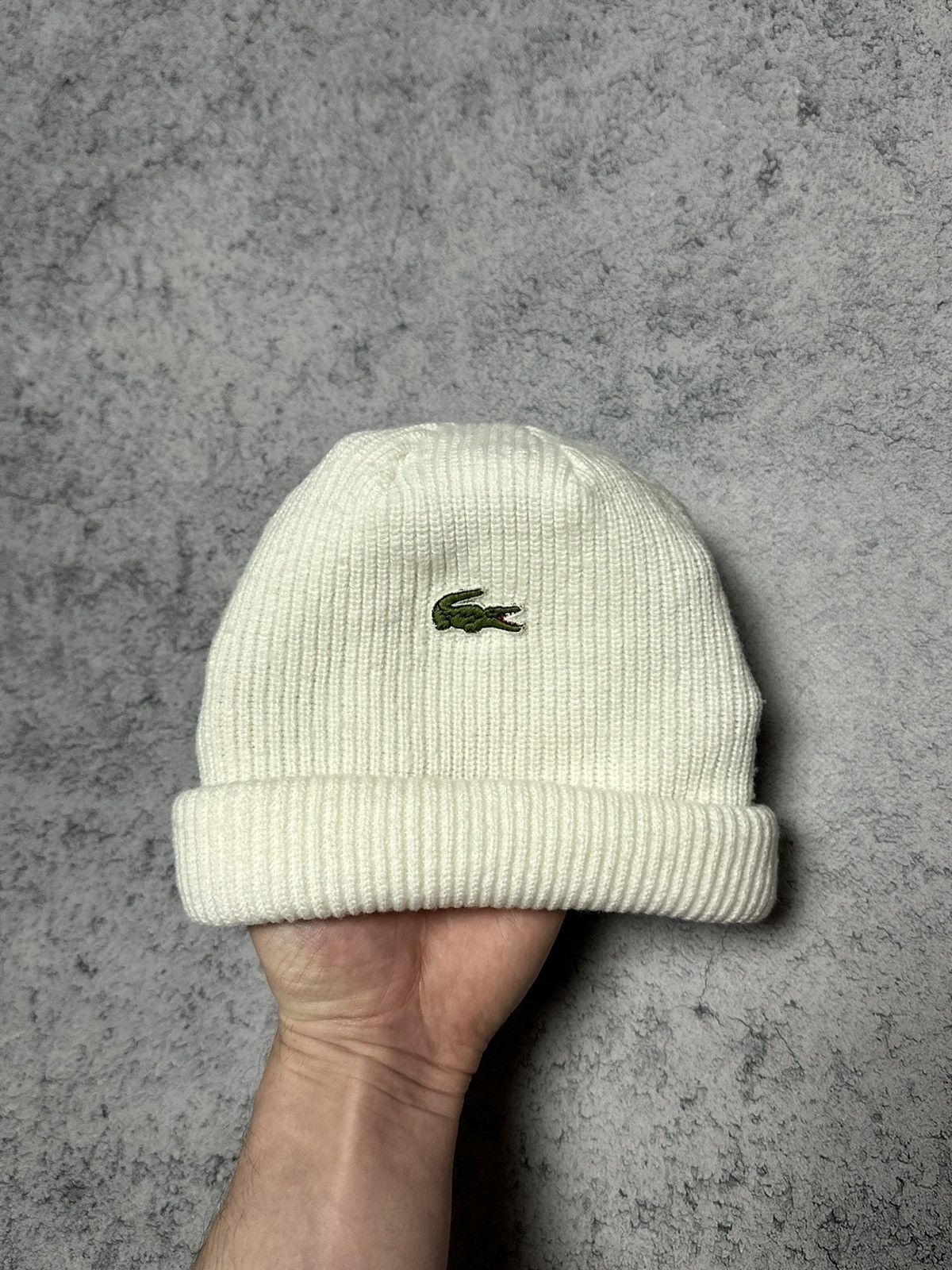 Lacoste Vintage Lacoste Chemise Logo Beanie Hat Size ONE SIZE - 6 Thumbnail