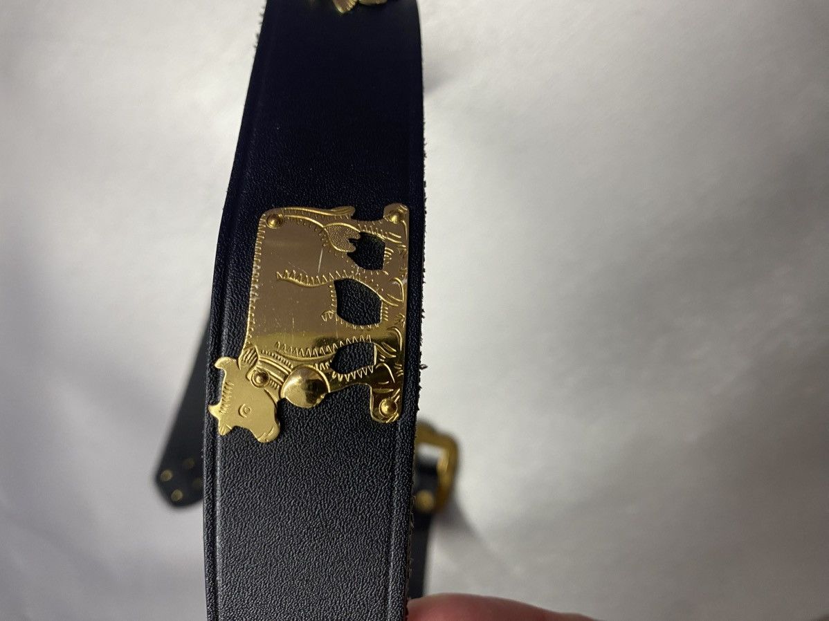 Etro × Vintage Unisex ETRO LEDER GURTEL Gold Kuh Sonne Rar Size ONE SIZE - 16 Thumbnail