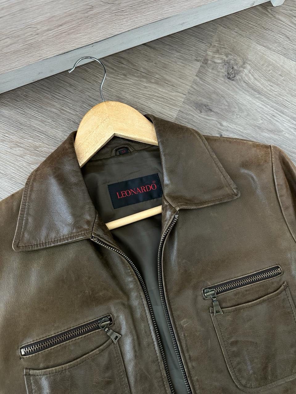 Genuine Leather × Japanese Brand × Vintage Vintage Genuine Leather Leonardo Brown Jacket Size US S / EU 44-46 / 1 - 5 Thumbnail