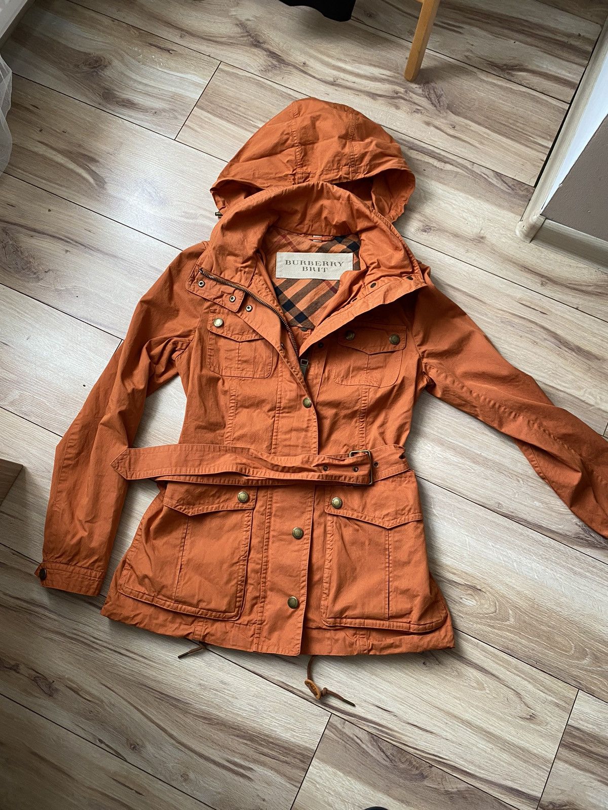 image of Burberry Jacket Byrberry in Orange, Women's (Size Small)