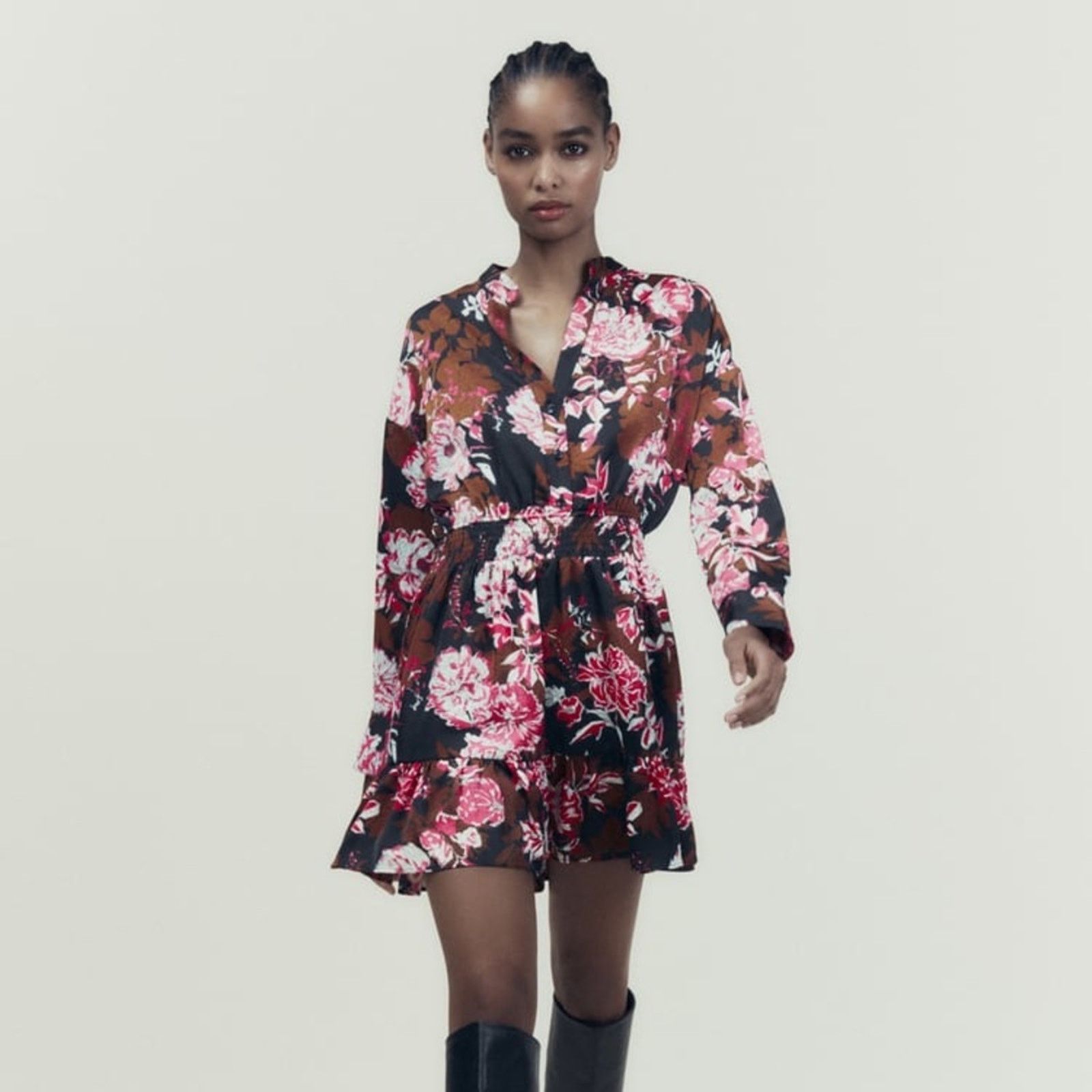 Zara ZARA PRINTED MINI DRESS MULTICOLORED Size L / US 10 / IT 46 - 7 Thumbnail