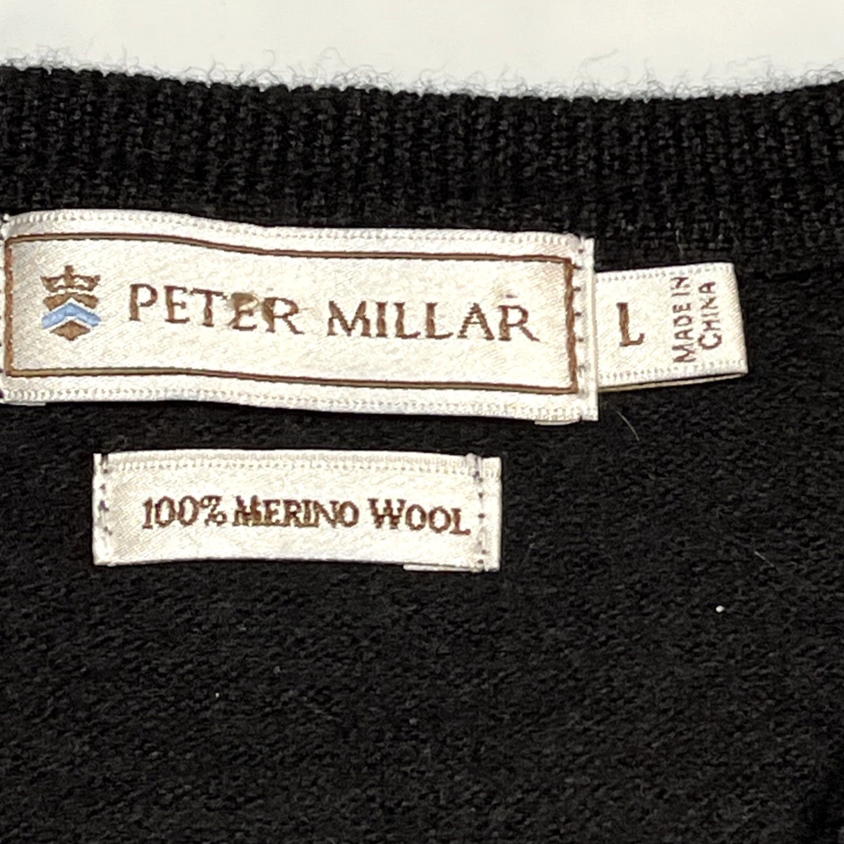 Peter Millar PETER MILLAR Black V-Neck Vest Sweater Mens L 100% Pure Merino Wool Size US L / EU 52-54 / 3 - 6 Thumbnail