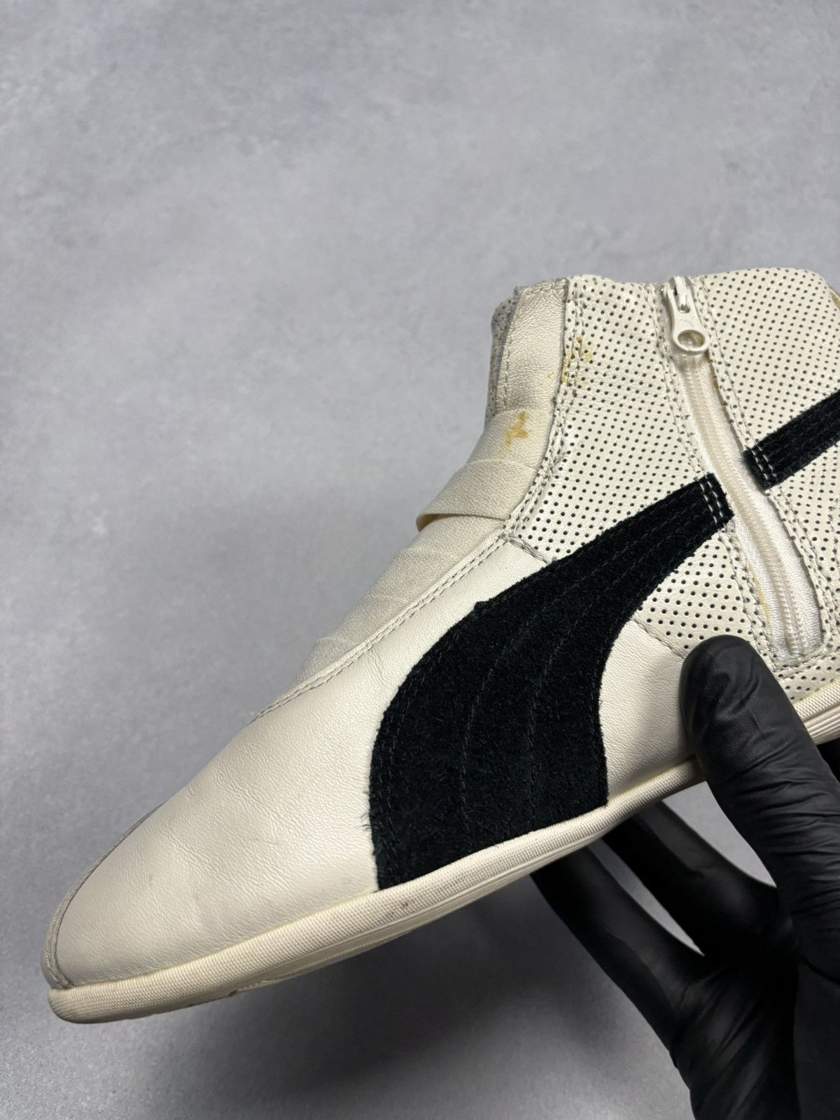 Puma 00s Puma Y2K Eskiva High Top Leather Sneakers Vintage Zip Size US 7.5 / IT 37.5 - 20 Thumbnail