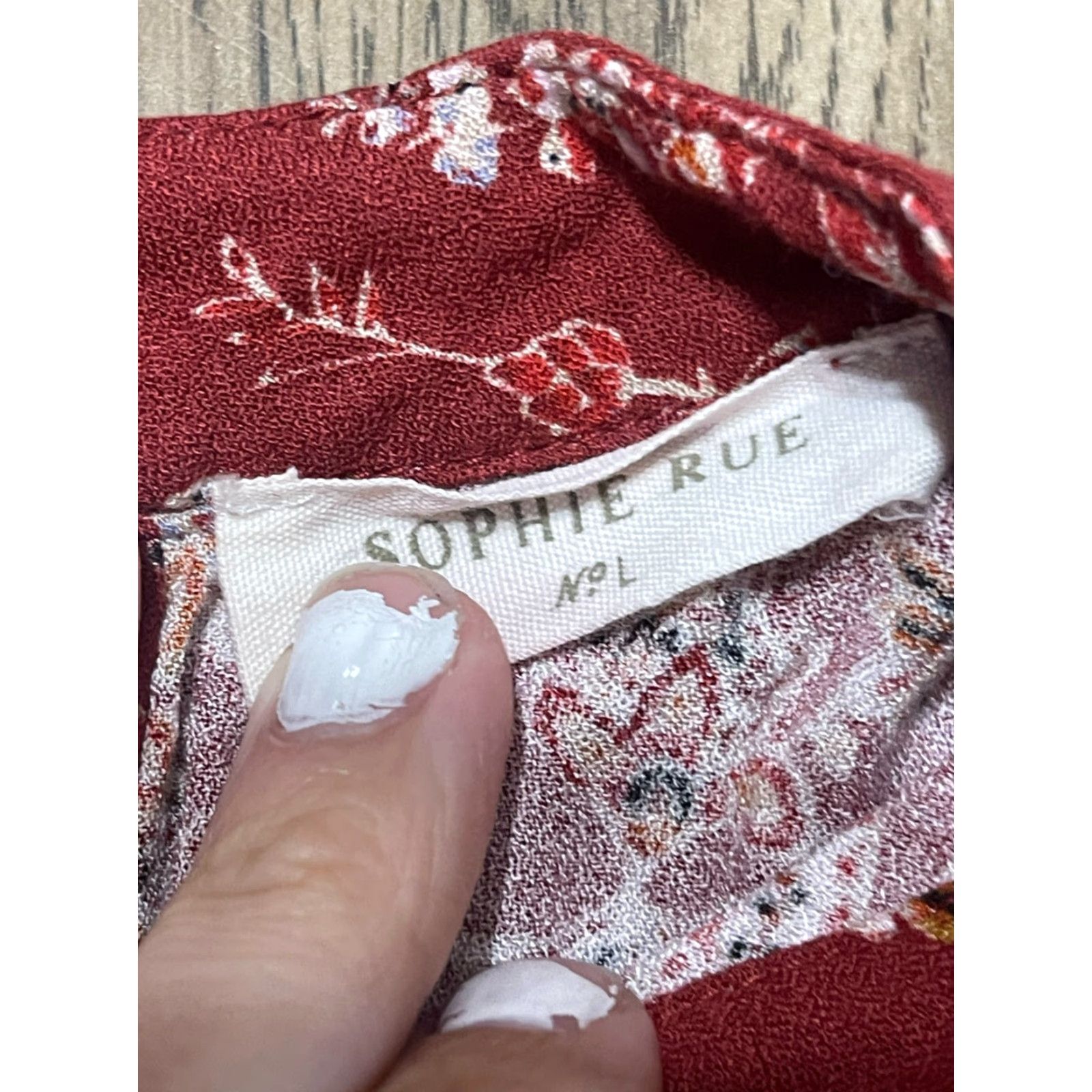 Vintage SOPHIE Rue Tank Top Women's Large Red White Floral Paisley Sleeveless Shirt Size L / US 10 / IT 46 - 5 Thumbnail
