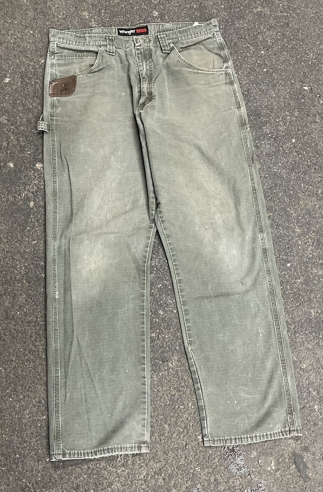 Carhartt × Vintage Wrangler Riggs cargo workwear pants carhartt style green Size US 36 / EU 52 - 5 Thumbnail