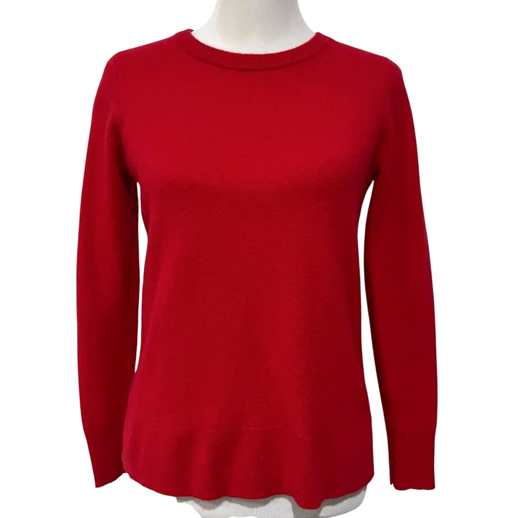 Vintage Halogen Sweater Crew Neck Long Sleeve 100% Cashmere Red Women Size M Pullover Knits Classic Casual Womens Size M / US 6-8 / IT 42-44 - 2 Thumbnail